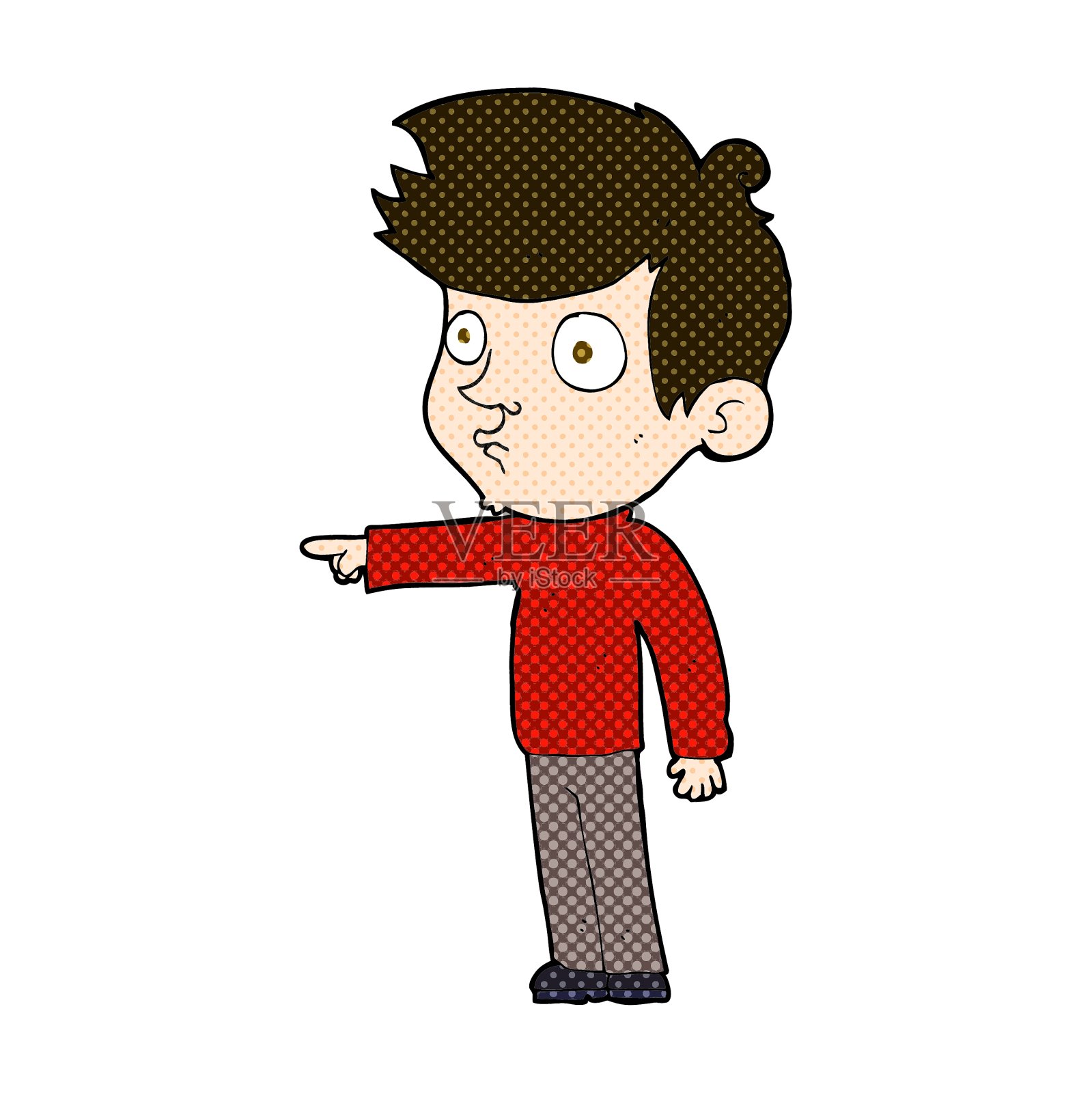 卡通指向男孩设计元素图片