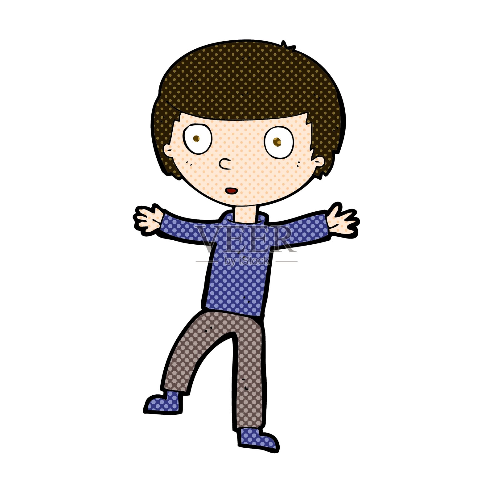 漫画惊奇的男孩设计元素图片