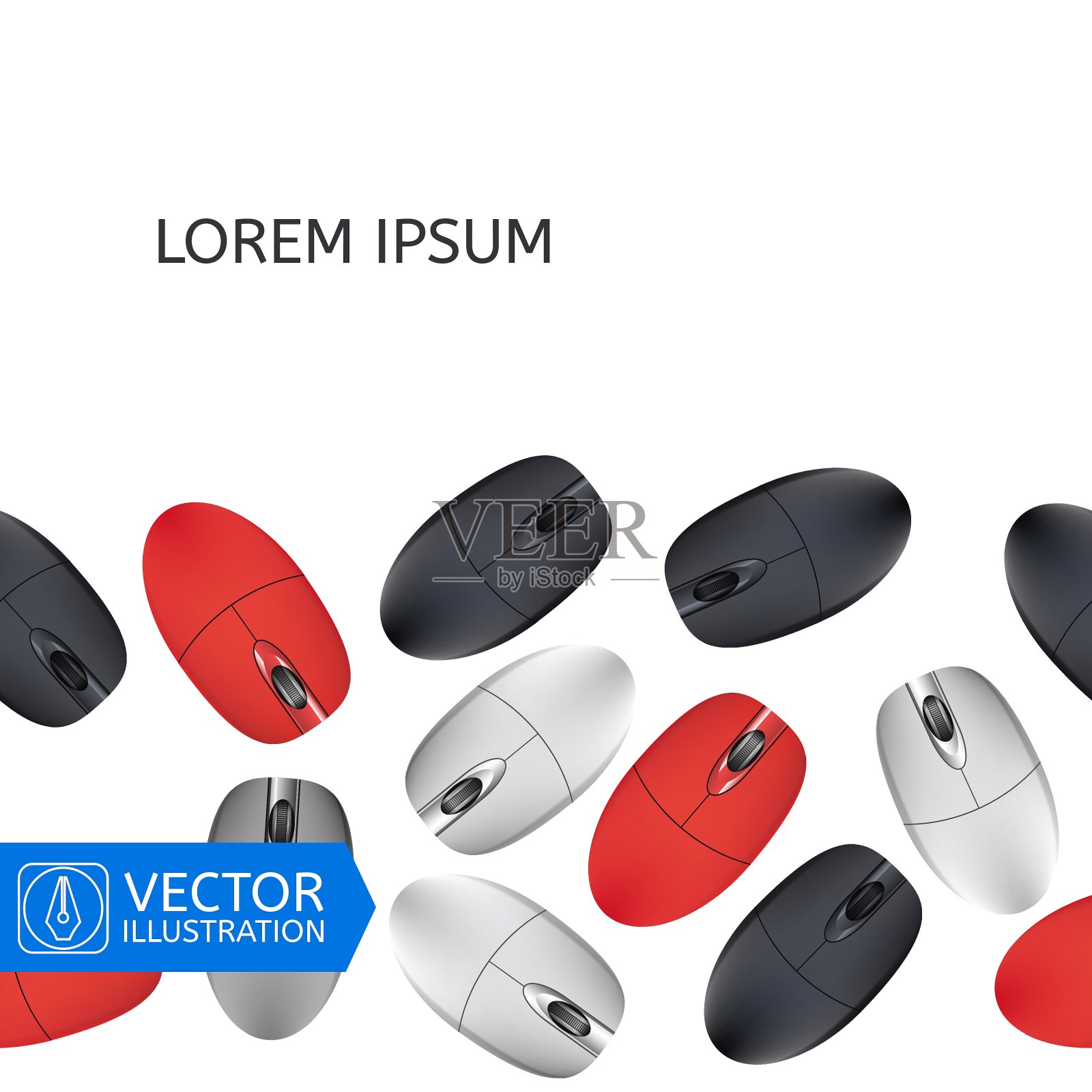 电脑鼠标无缝背景设计模板素材