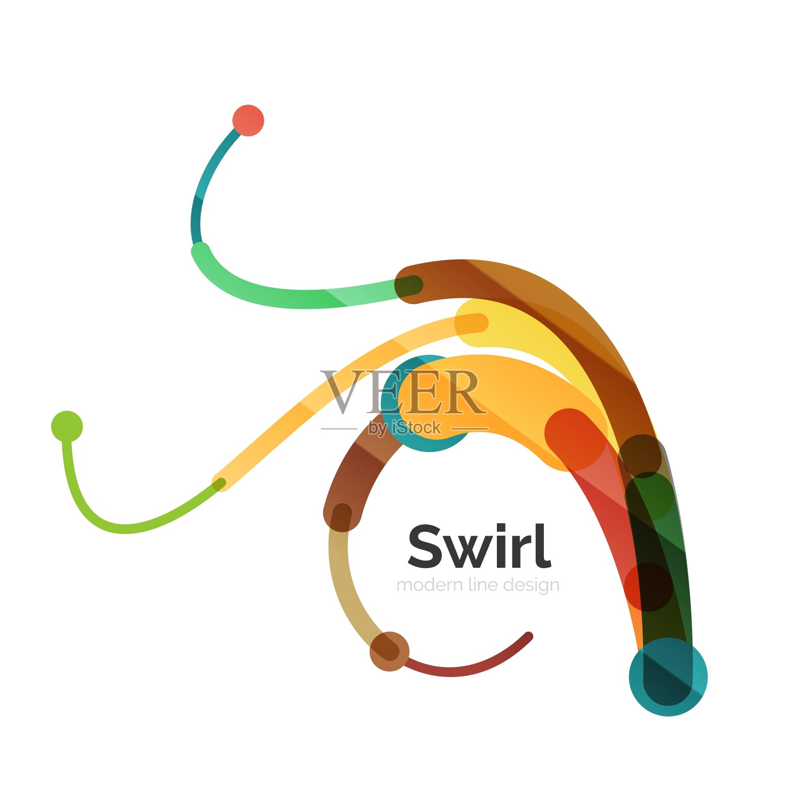 漩涡圆的标志设计元素图片