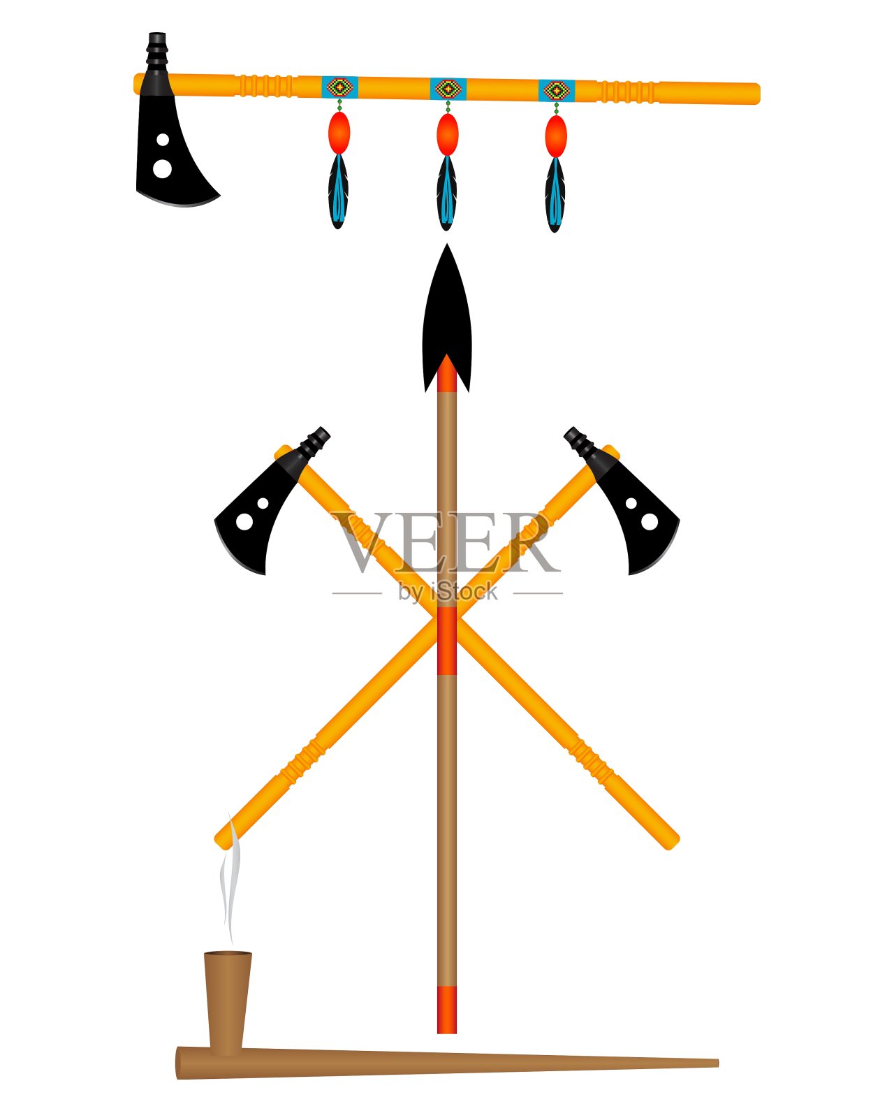 武器的印第安人设计元素图片