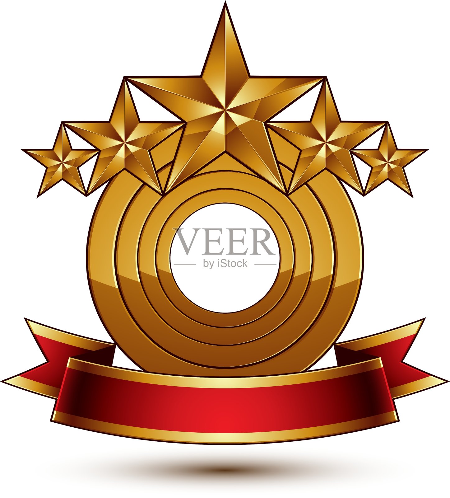 庄严的金戒指孤立在白色的背景设计元素图片