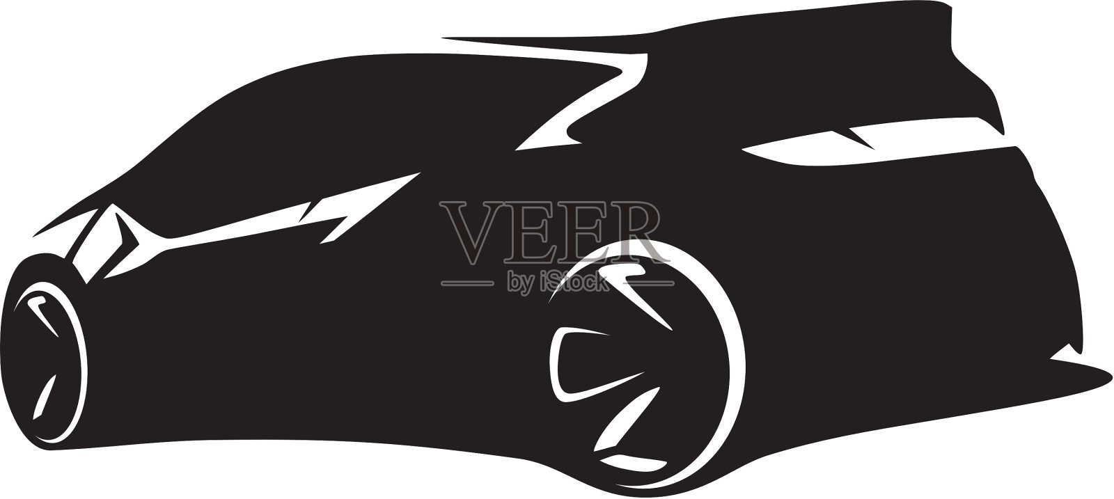 跑车轮廓设计元素图片