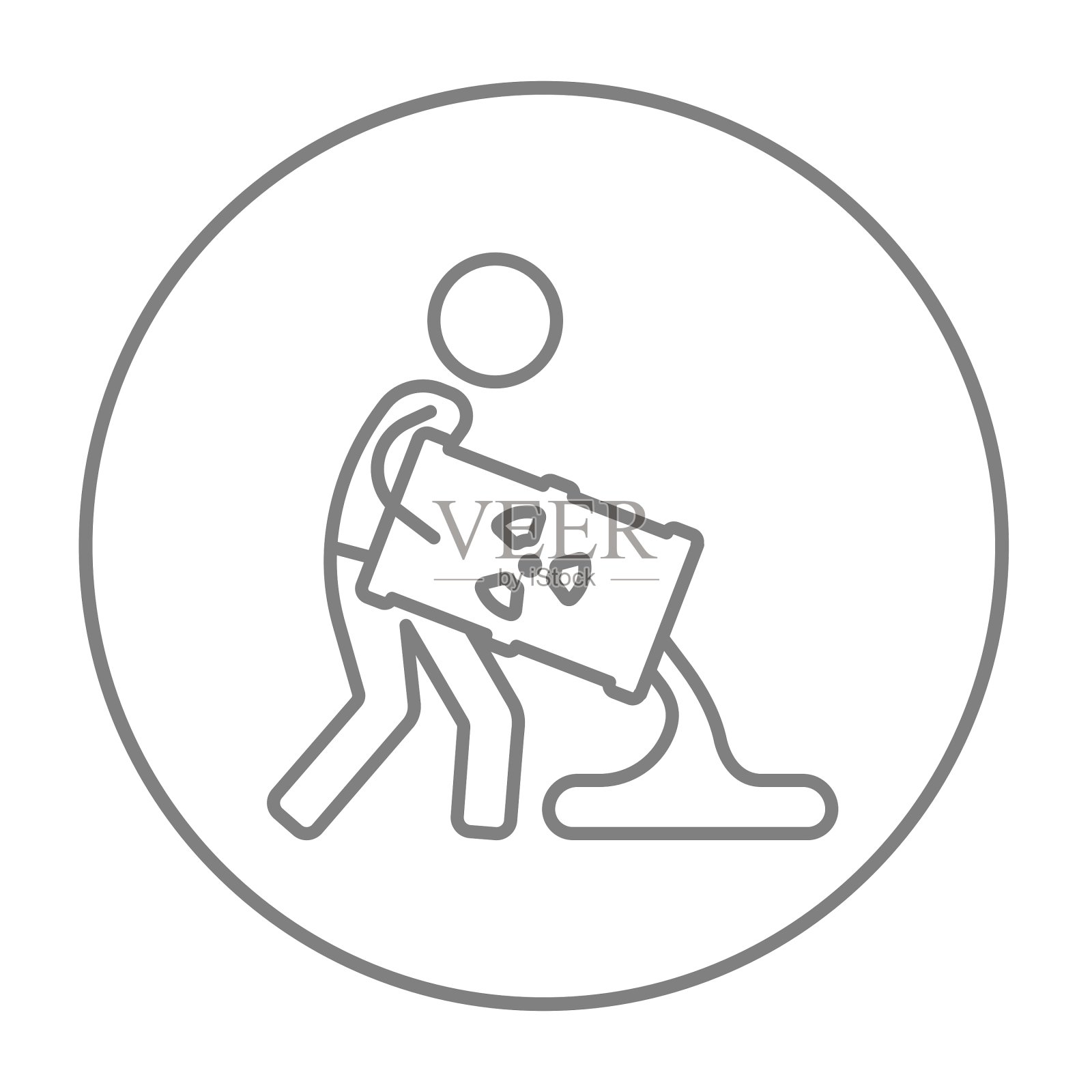 人与油桶线图标图标素材