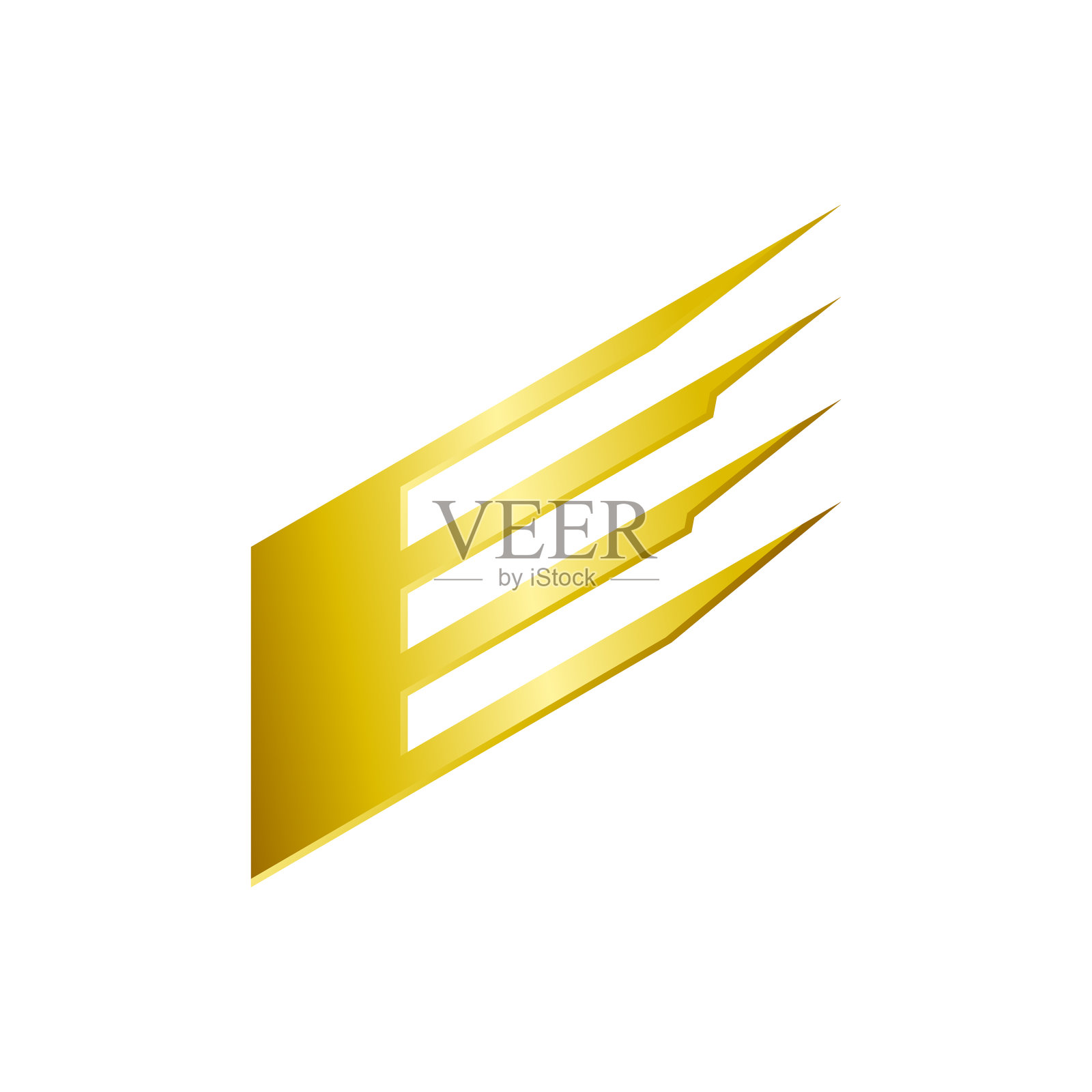 倾斜的黄金首字母标识图形设计设计元素图片