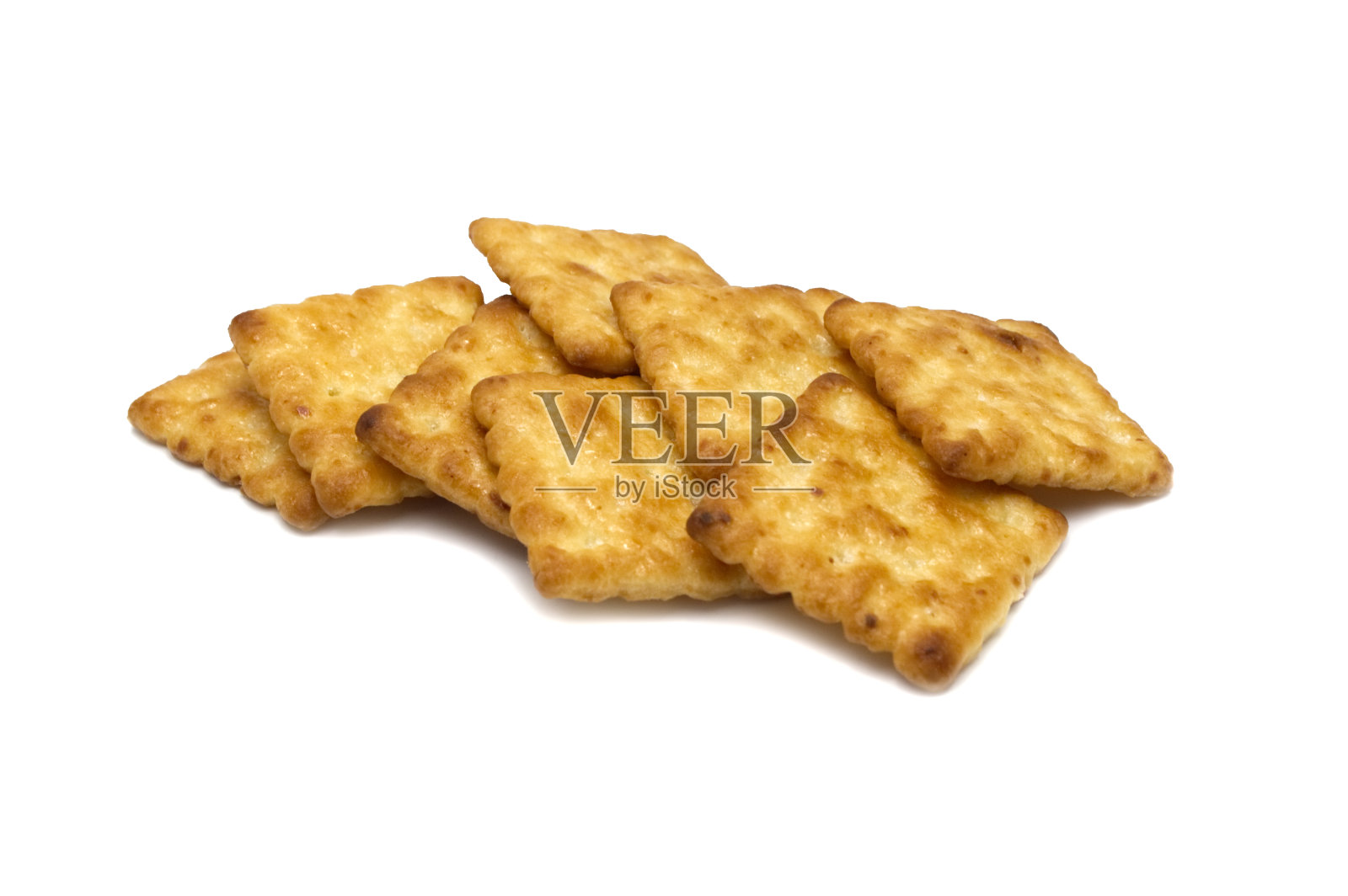 饼干自制，方形设计，黄油椰子味和甜味。孤立在白色背景上。照片摄影图片