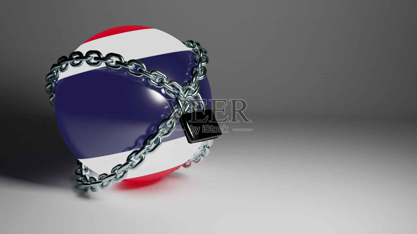 泰国封锁的3D渲染图。冠状病毒的爆发。covid19感染照片摄影图片