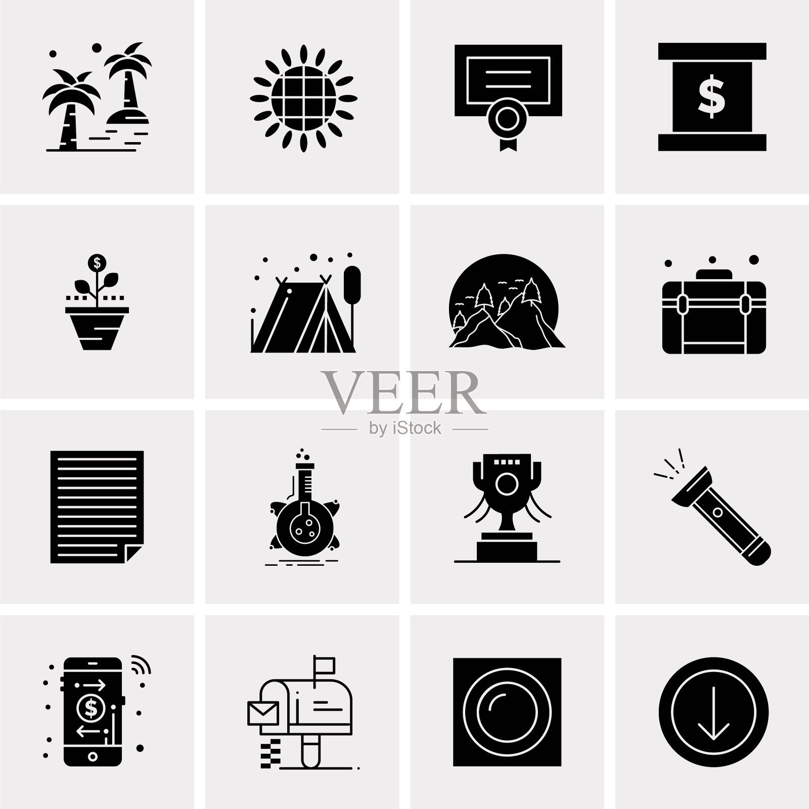 设置16个通用图标业务图标素材