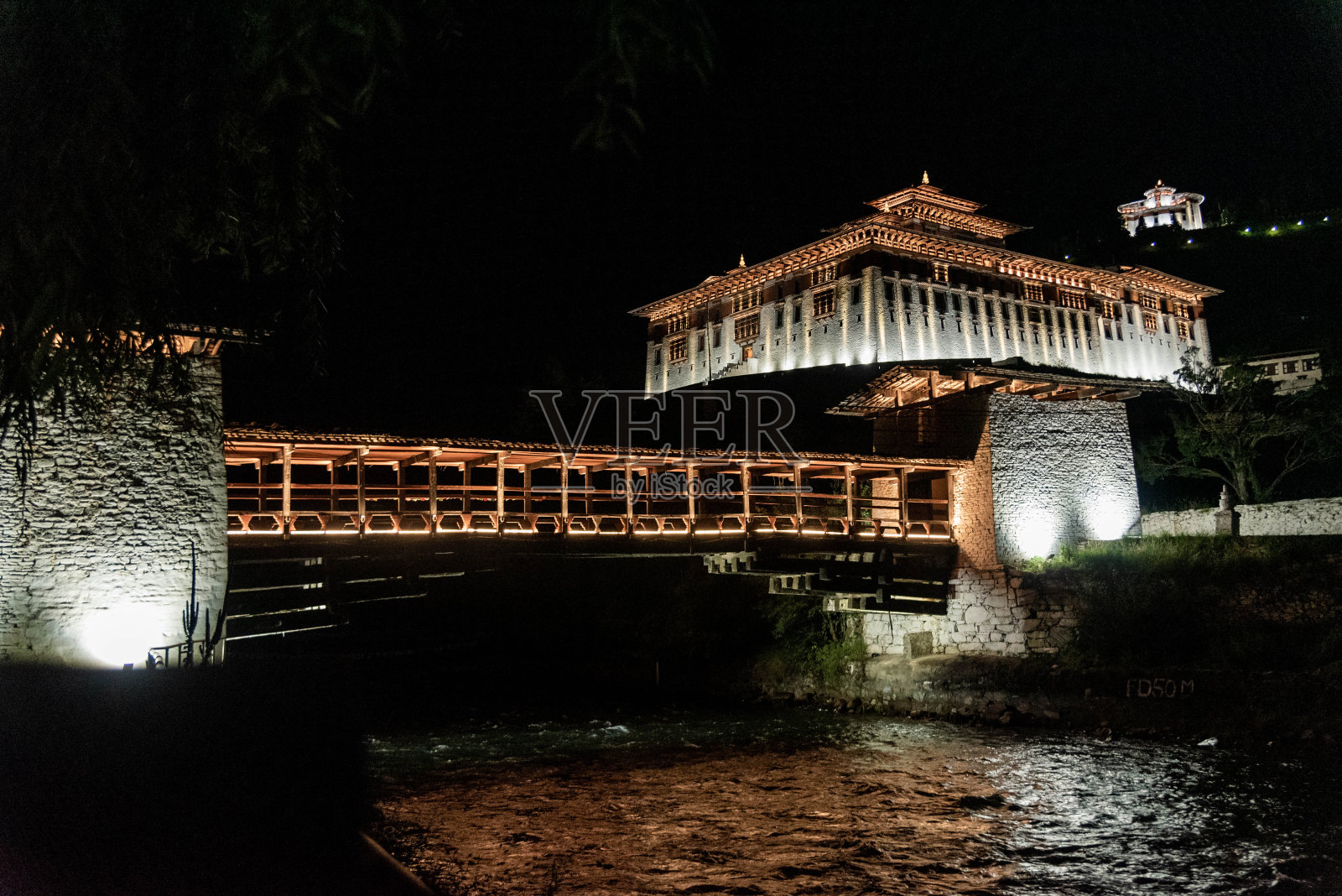 Rinpung Dzong或Paro Dzong照片摄影图片