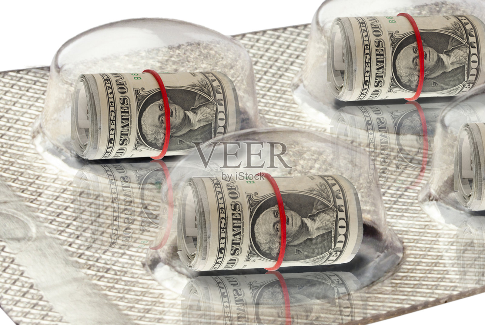 水泡包里的美元照片摄影图片