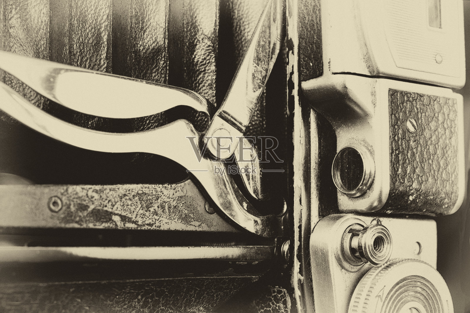 老式折叠式相机中格式照片摄影图片