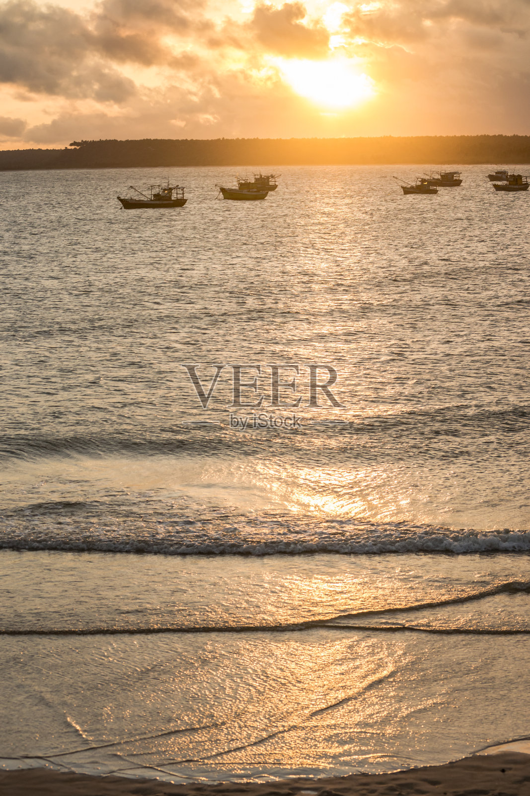 巴西海滩-阿拉格斯州的Pontal do Coruripe海滩。照片摄影图片