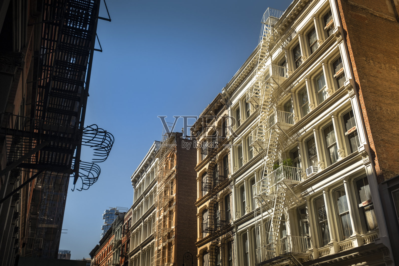 美国纽约市曼哈顿SoHo区的建筑细节照片摄影图片