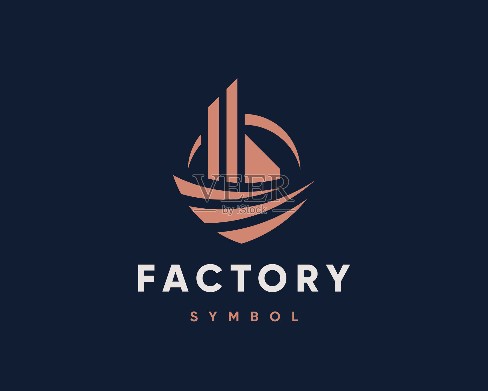 抽象建筑企业标识模板。现代城市建筑的象征。设计元素图片