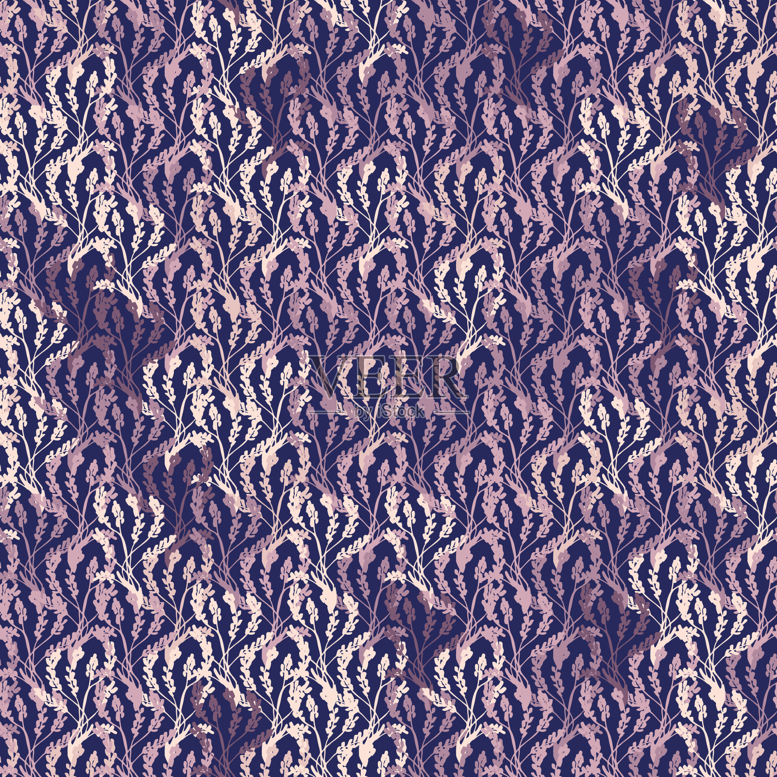 薰衣草花瓣无缝矢量图案背景插画图片素材