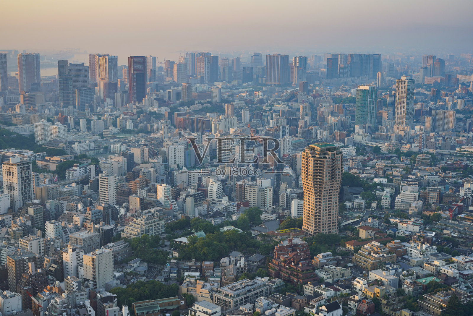 日出时分的东京市景照片摄影图片