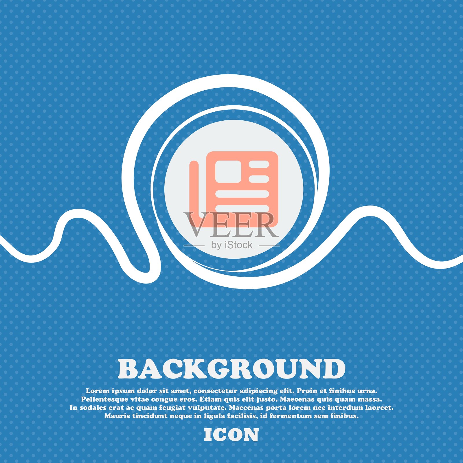 书报纸标志图标蓝色和白色抽象插画图片素材