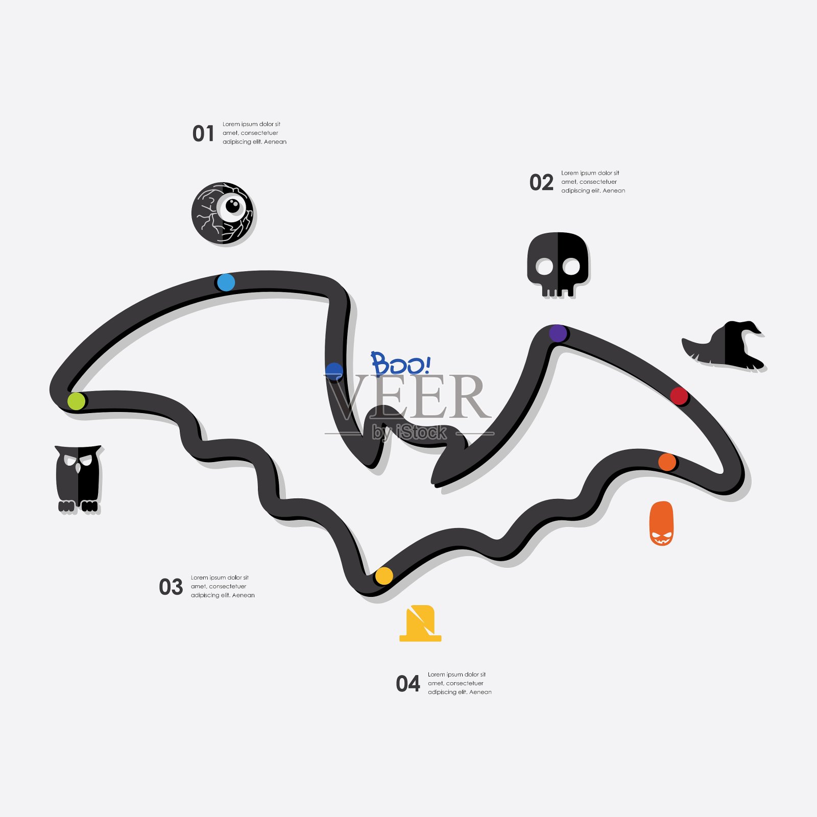 万圣节的信息图表插画图片素材