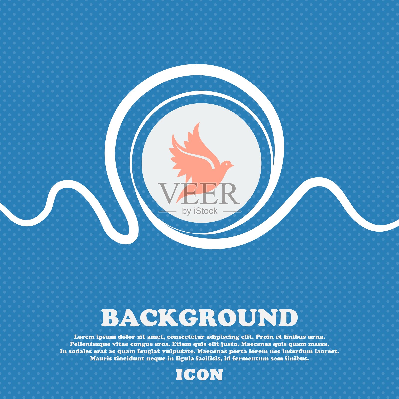 鸽子标志图标蓝色和白色抽象背景插画图片素材