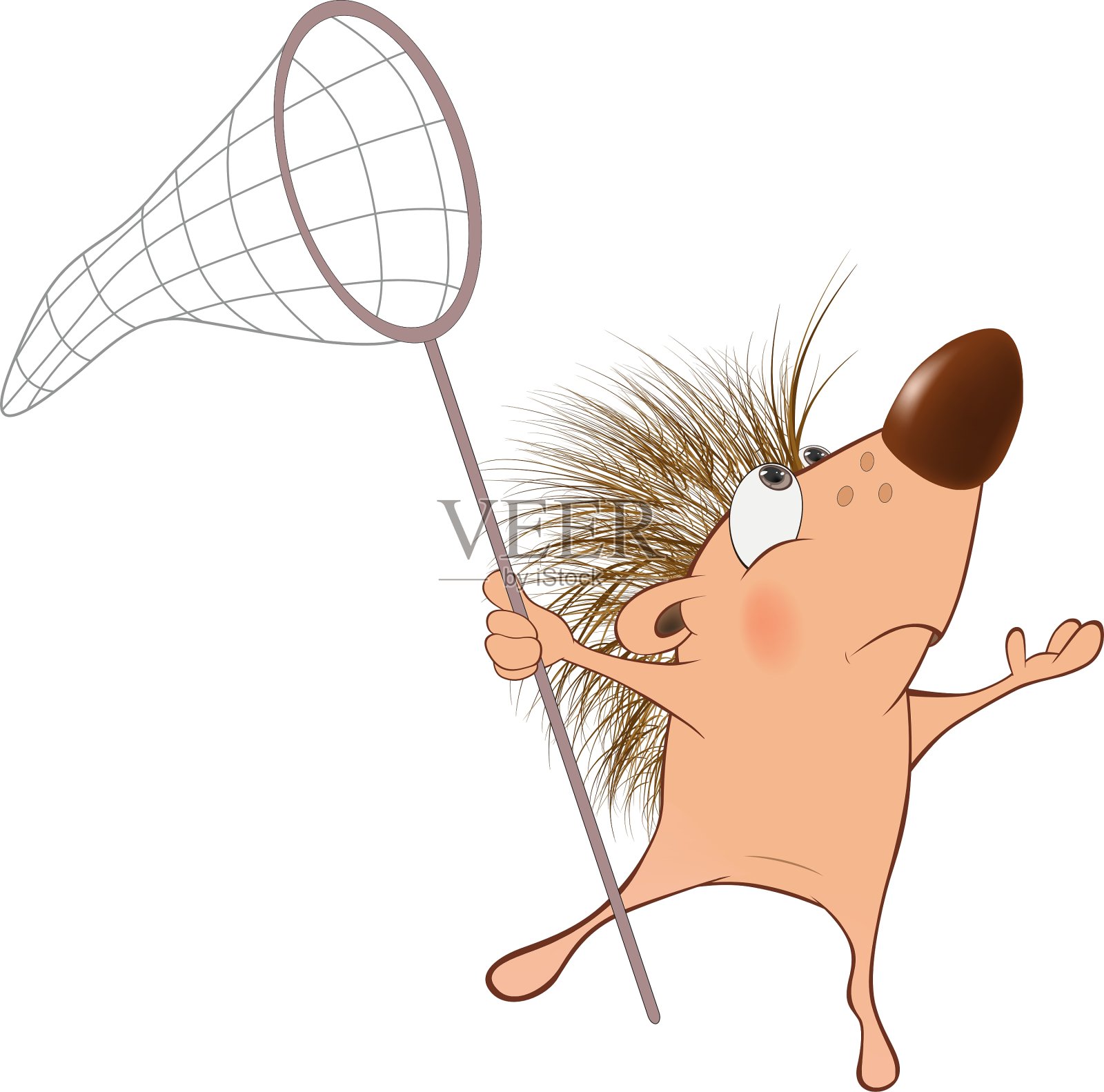 可爱的刺猬卡通人物设计元素图片