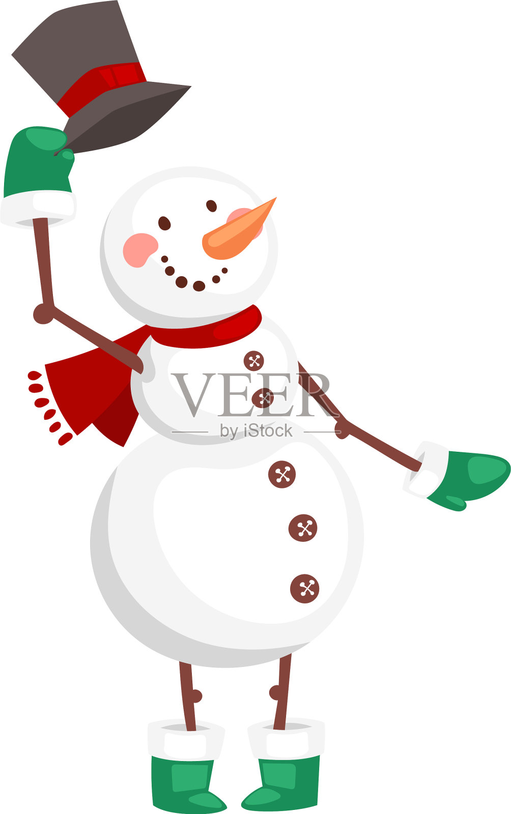 卡通雪人字符设计元素图片