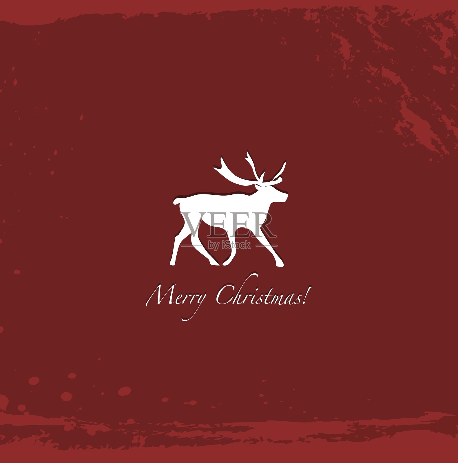 垃圾红色复古驯鹿背景插画图片素材