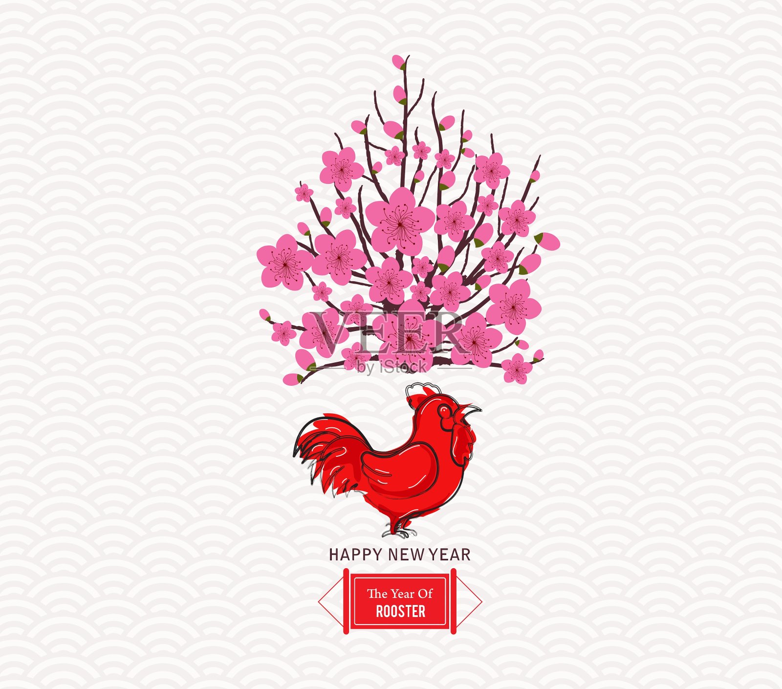 中国农历新年用日本梅花设计模板素材