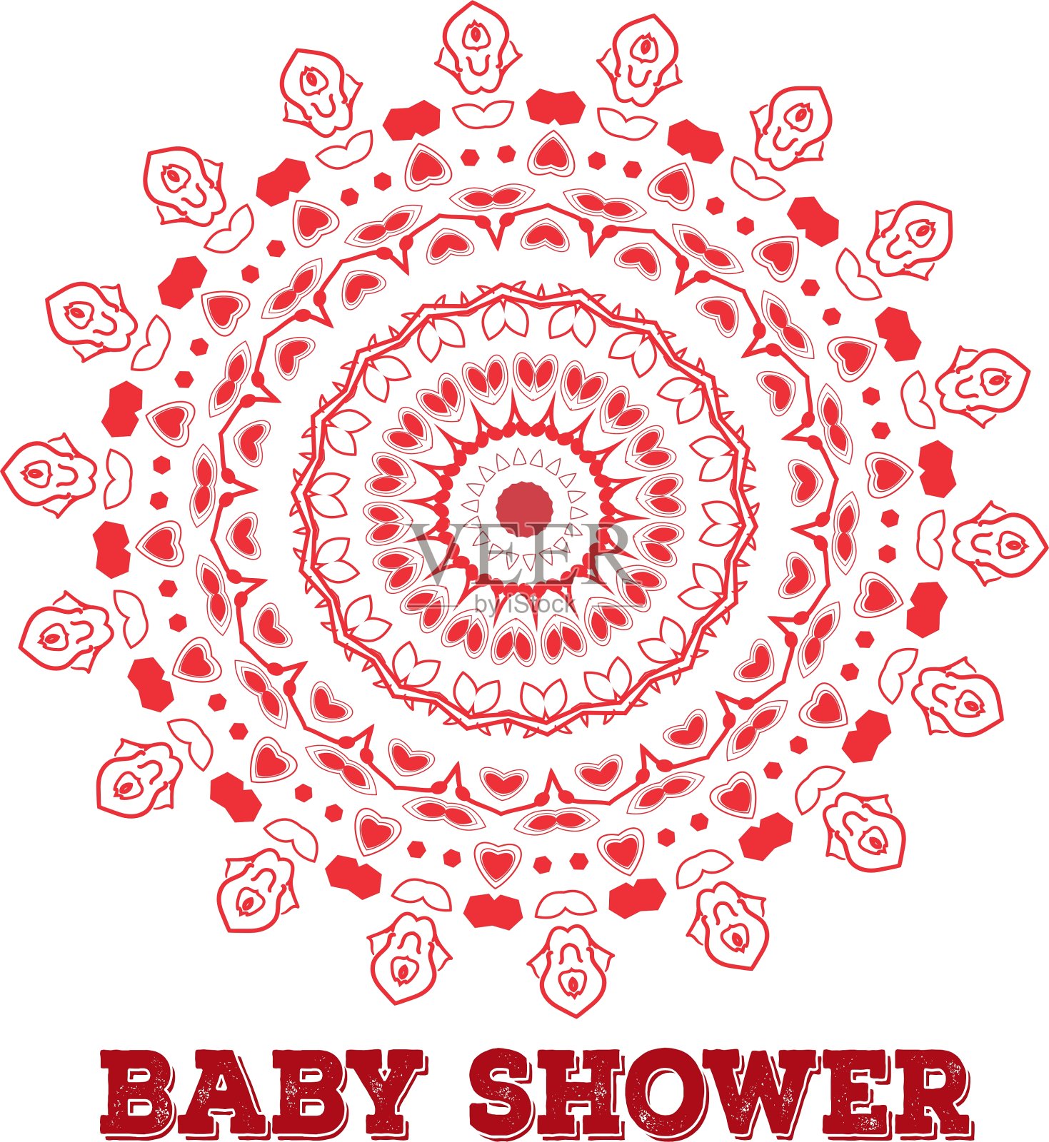 对称圆形儿童插画图片素材