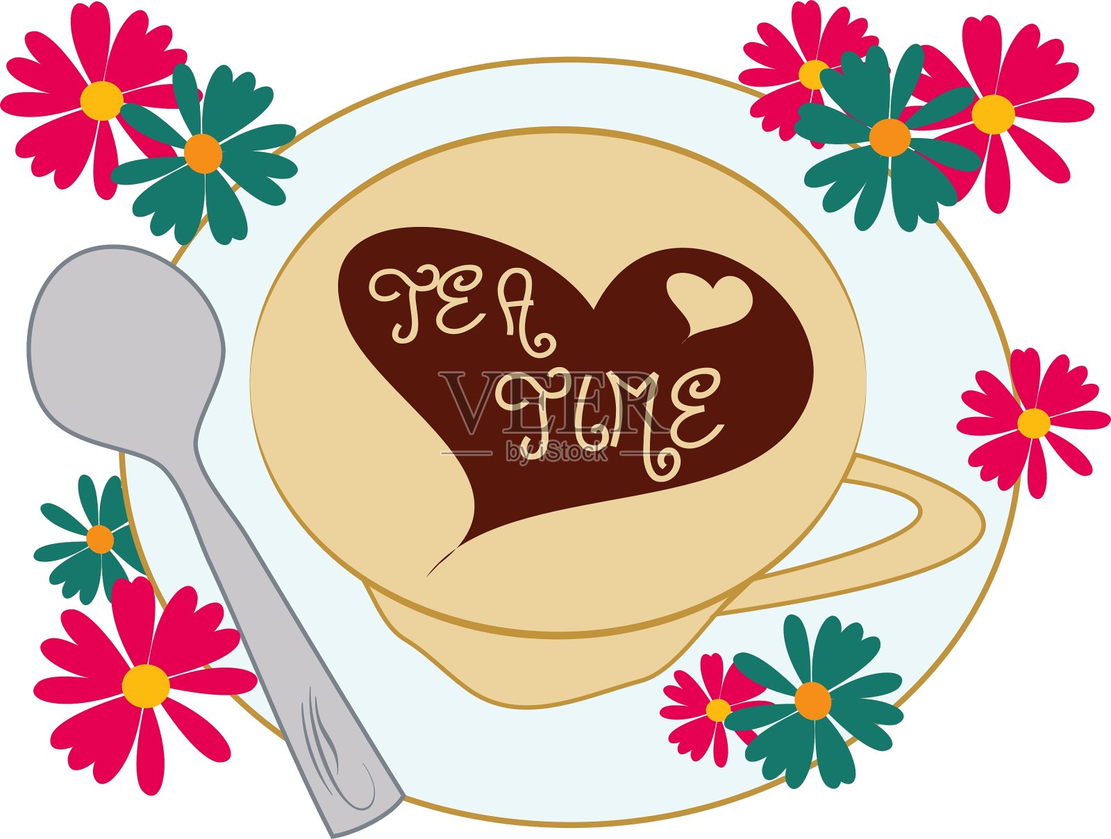 下午茶时间插画图片素材