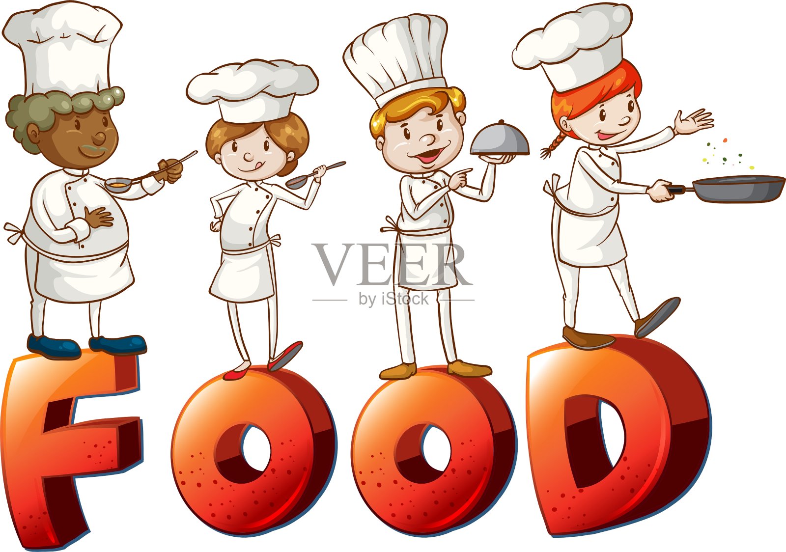 厨师的美食艺术品插画图片素材