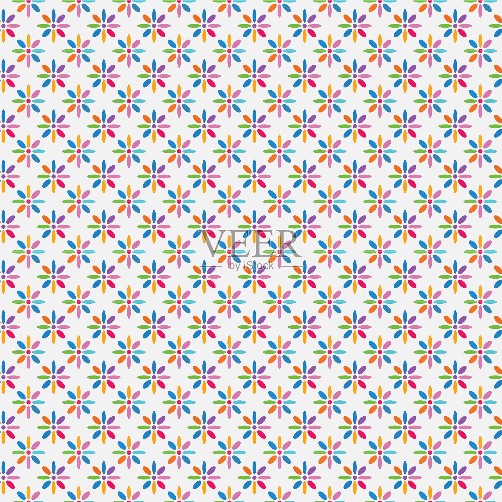 明亮多彩的无缝图案，适合婴儿风格插画图片素材