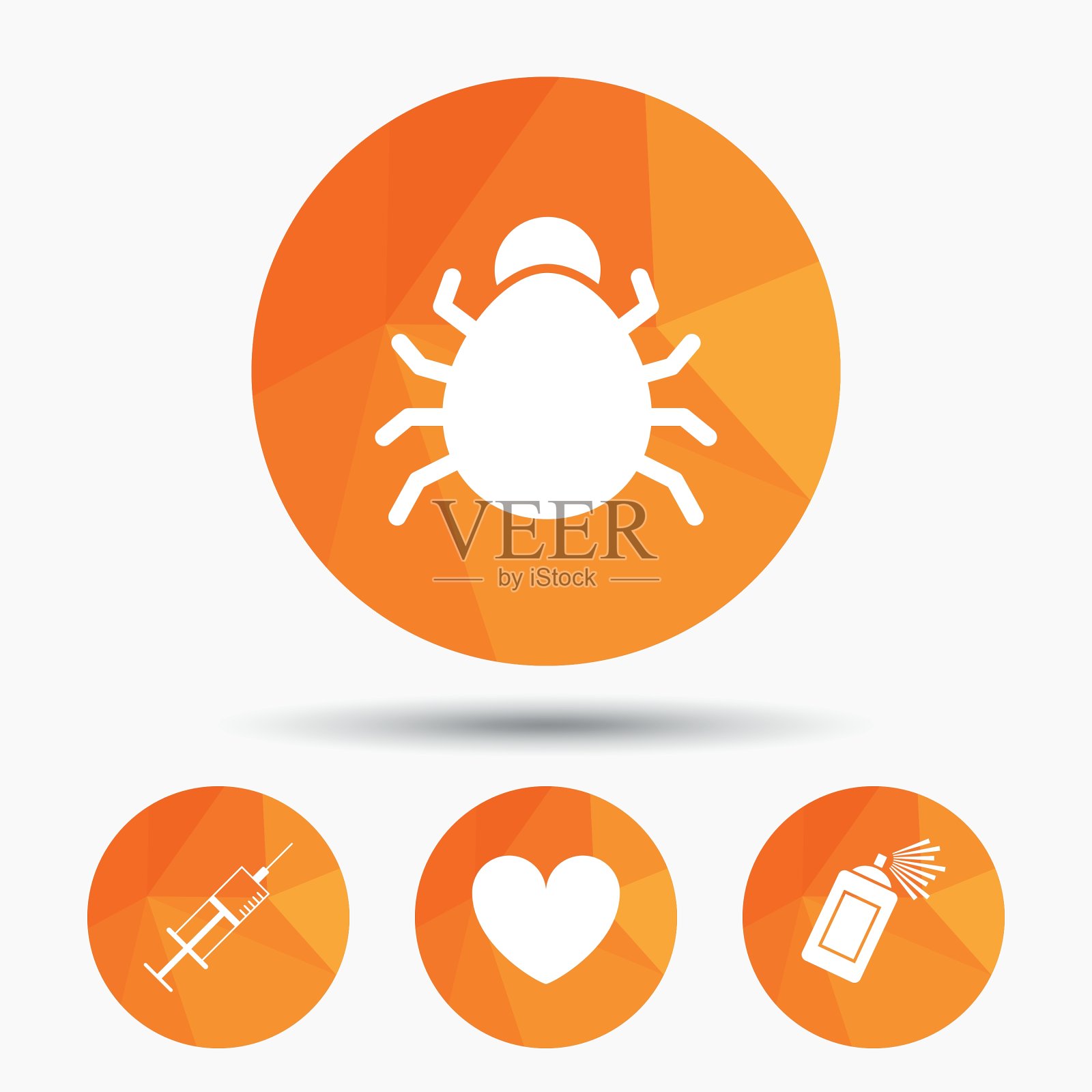 病毒和疫苗标志心脏喷雾罐图标图标素材