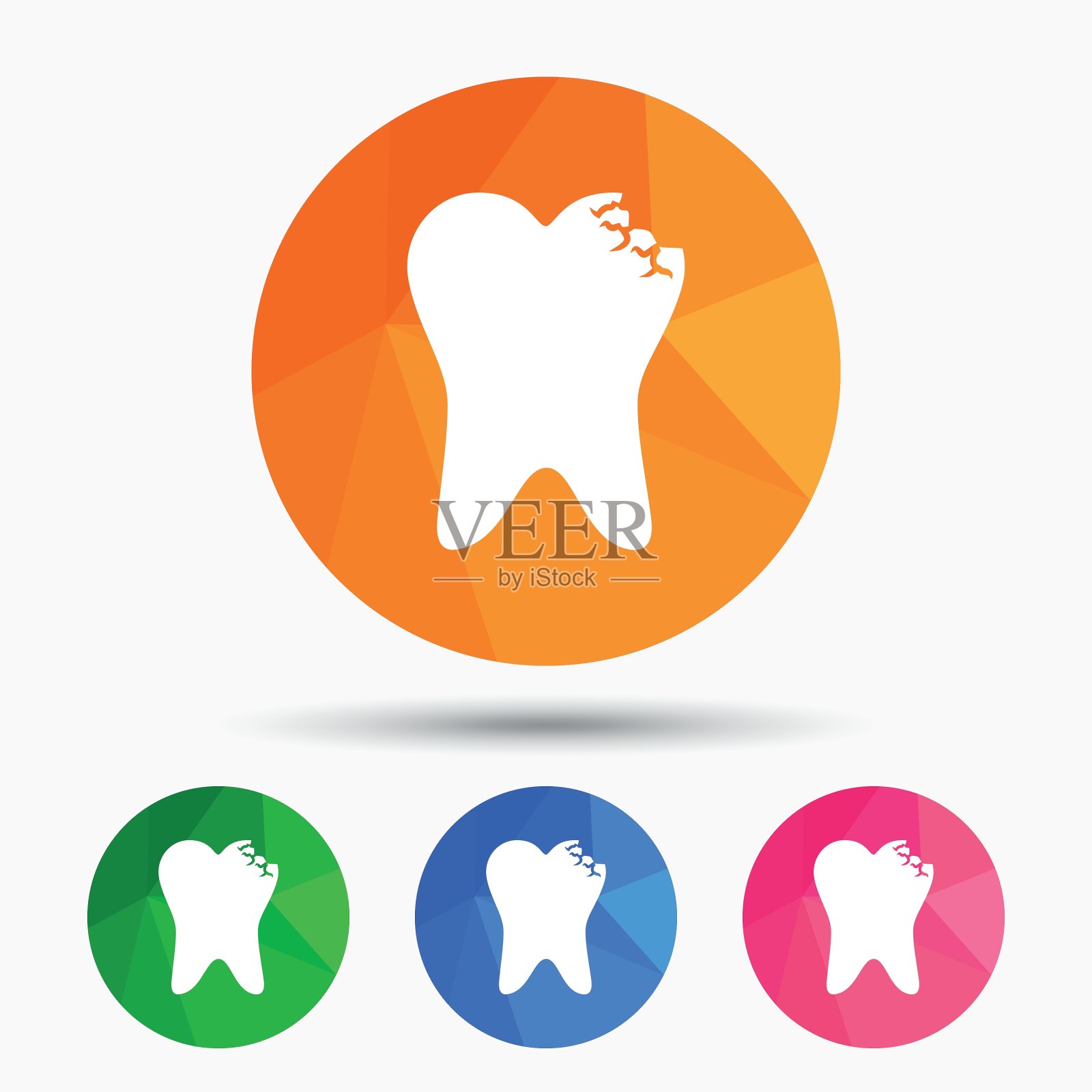 断牙标志图标牙科保健标志插画图片素材