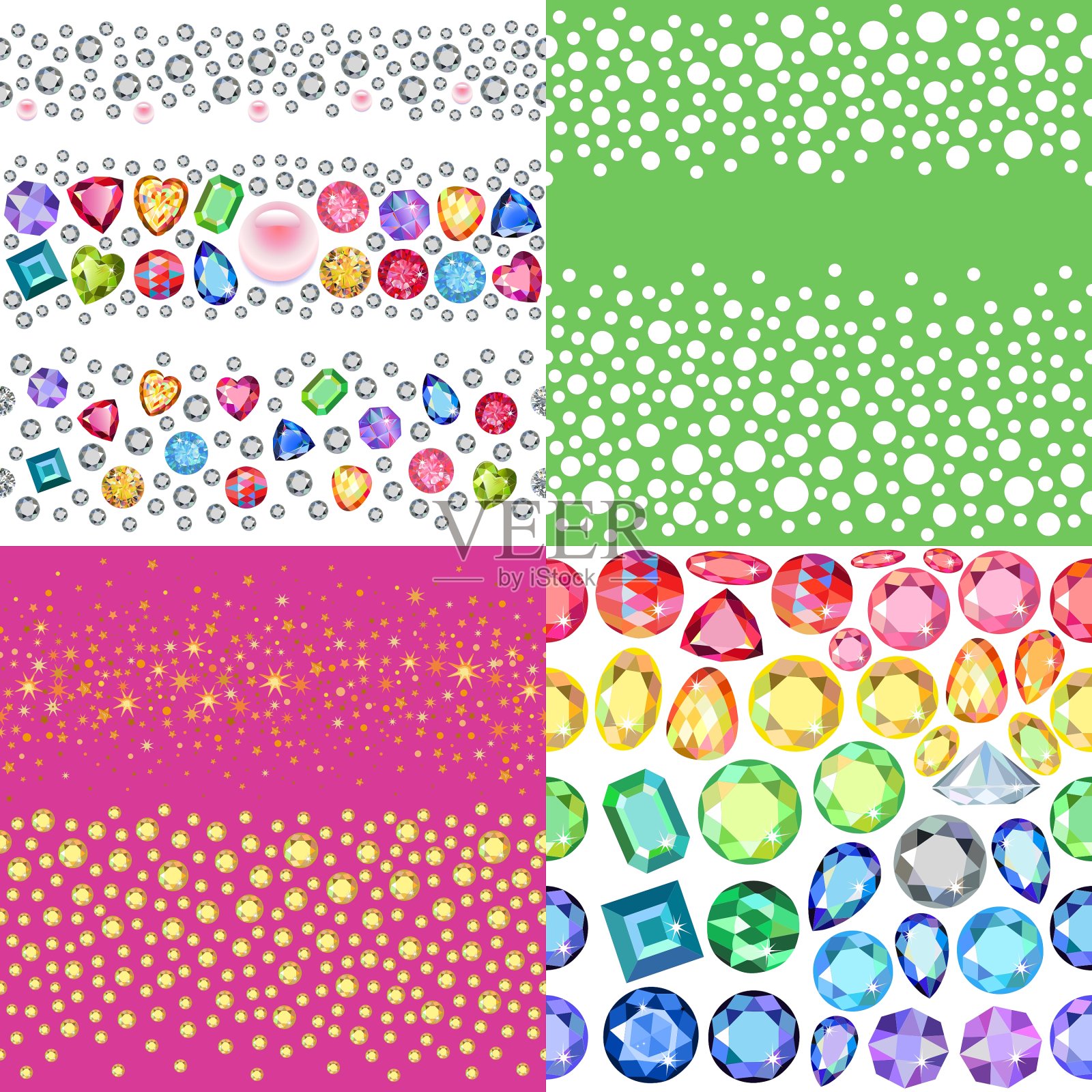 无缝分散纹理集插画图片素材