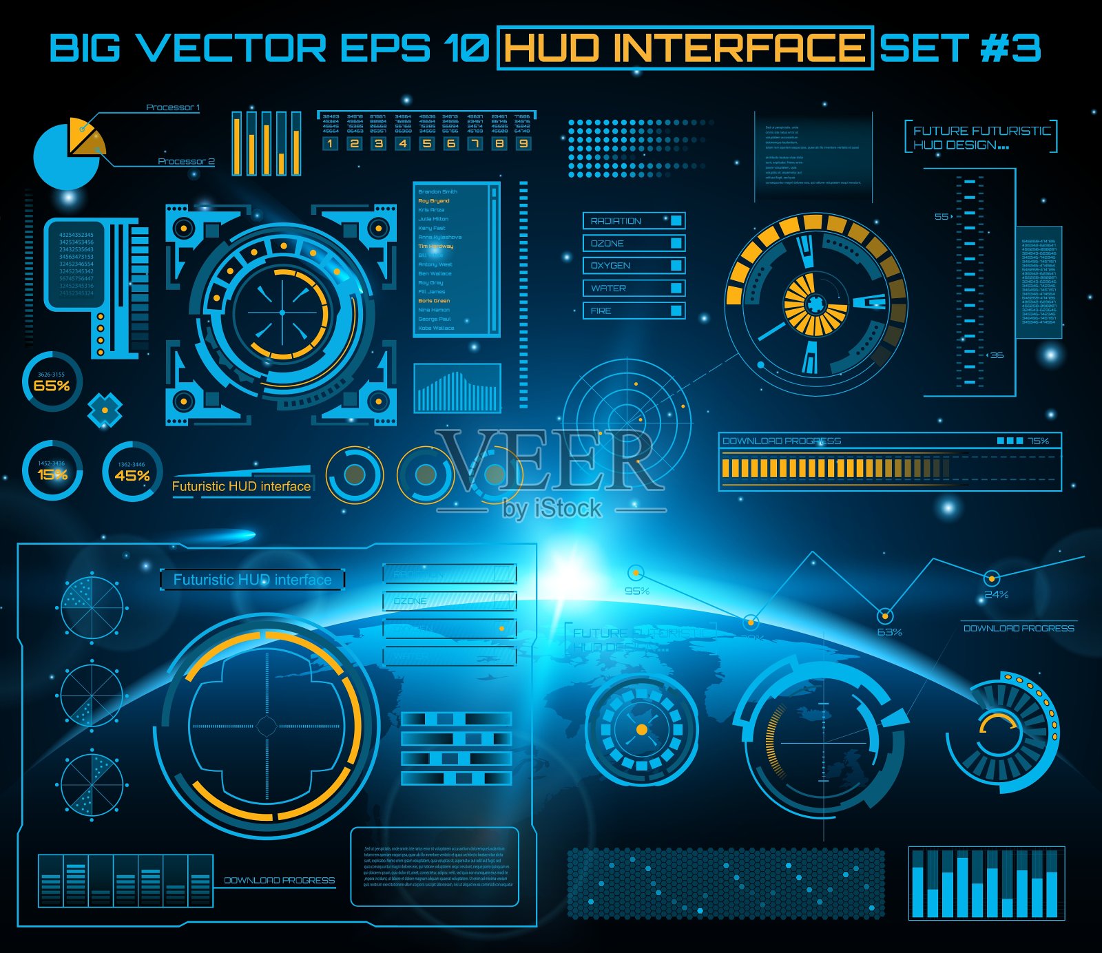 图形触摸用户界面HUD插画图片素材