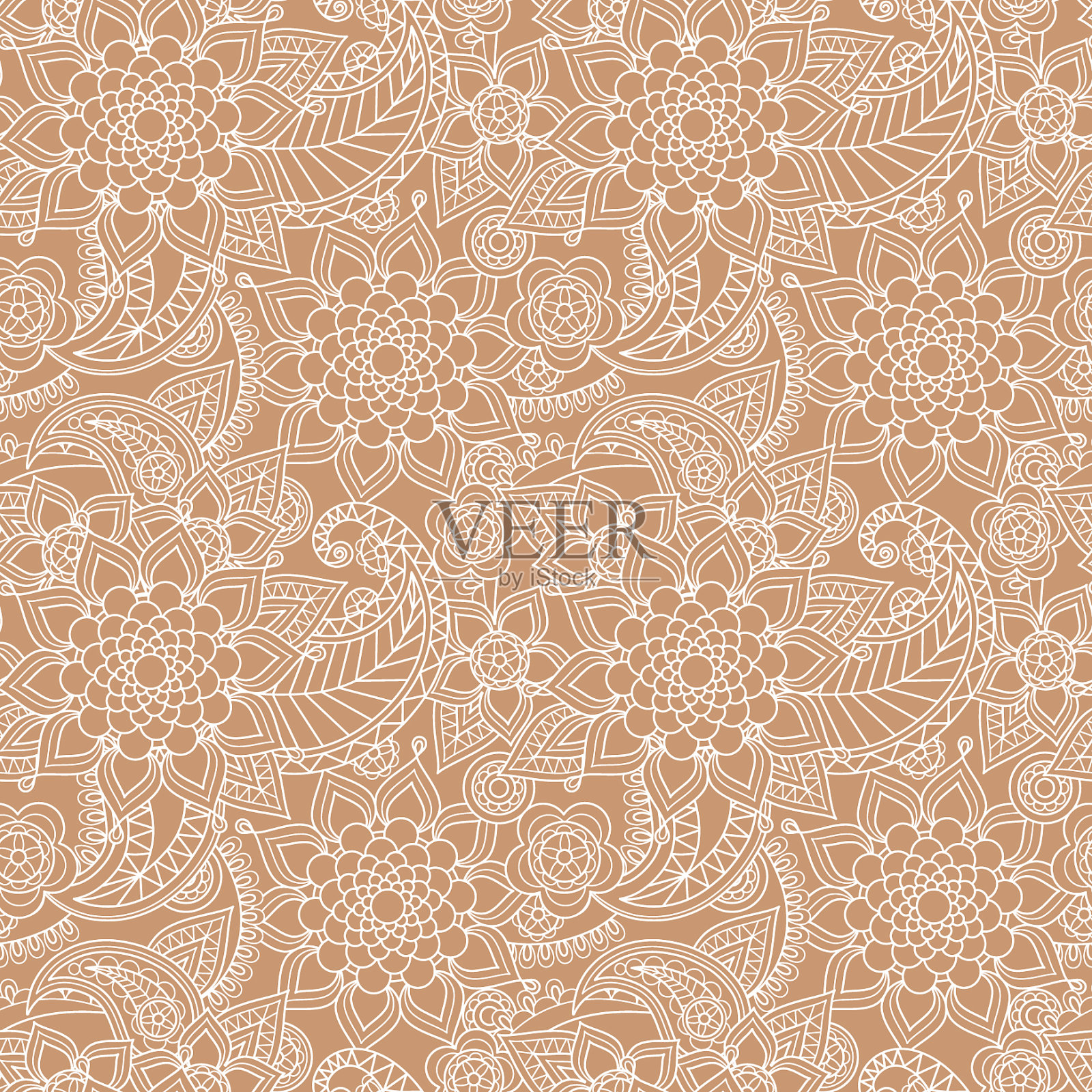 无缝的佩斯利的背景插画图片素材