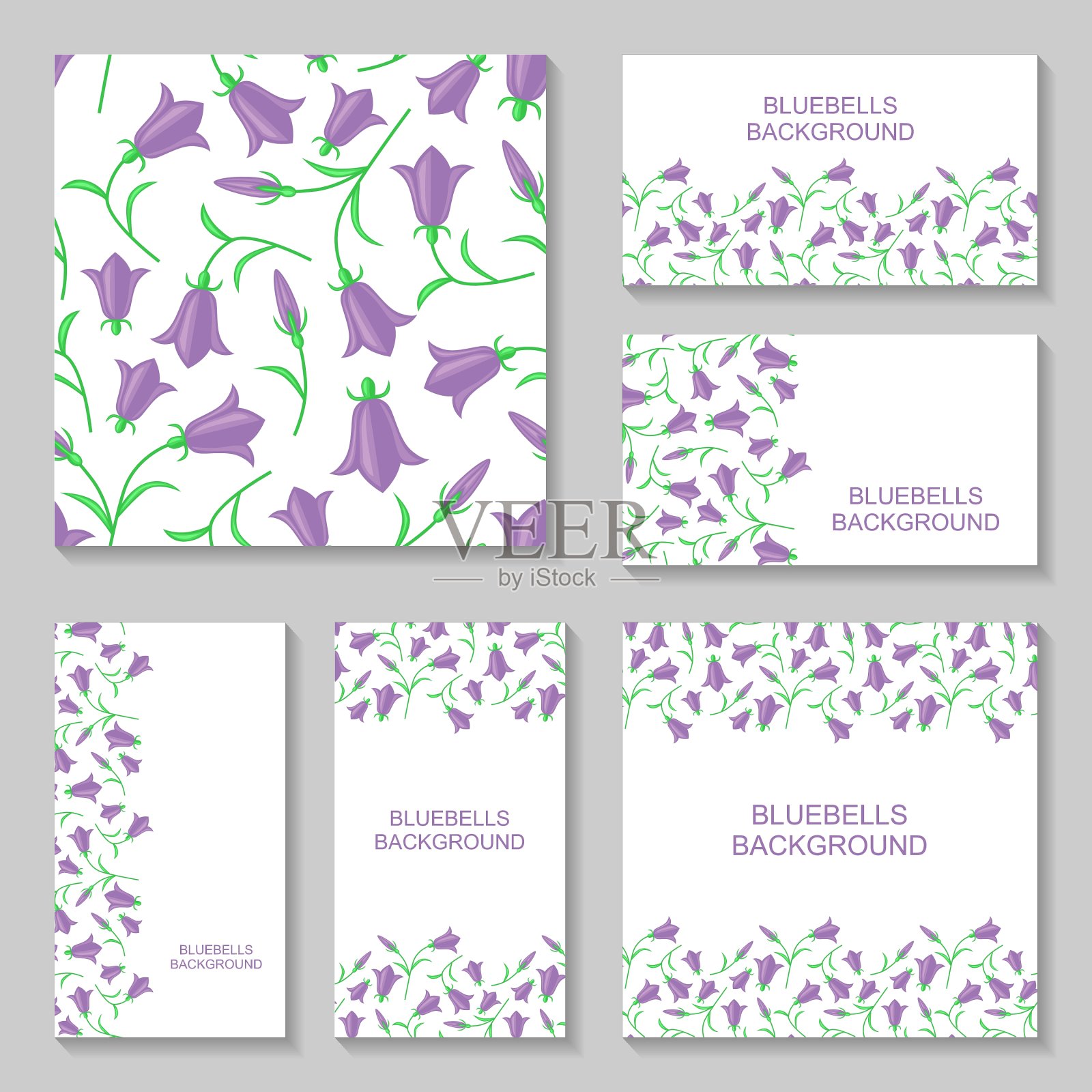 蓝铃集插画图片素材