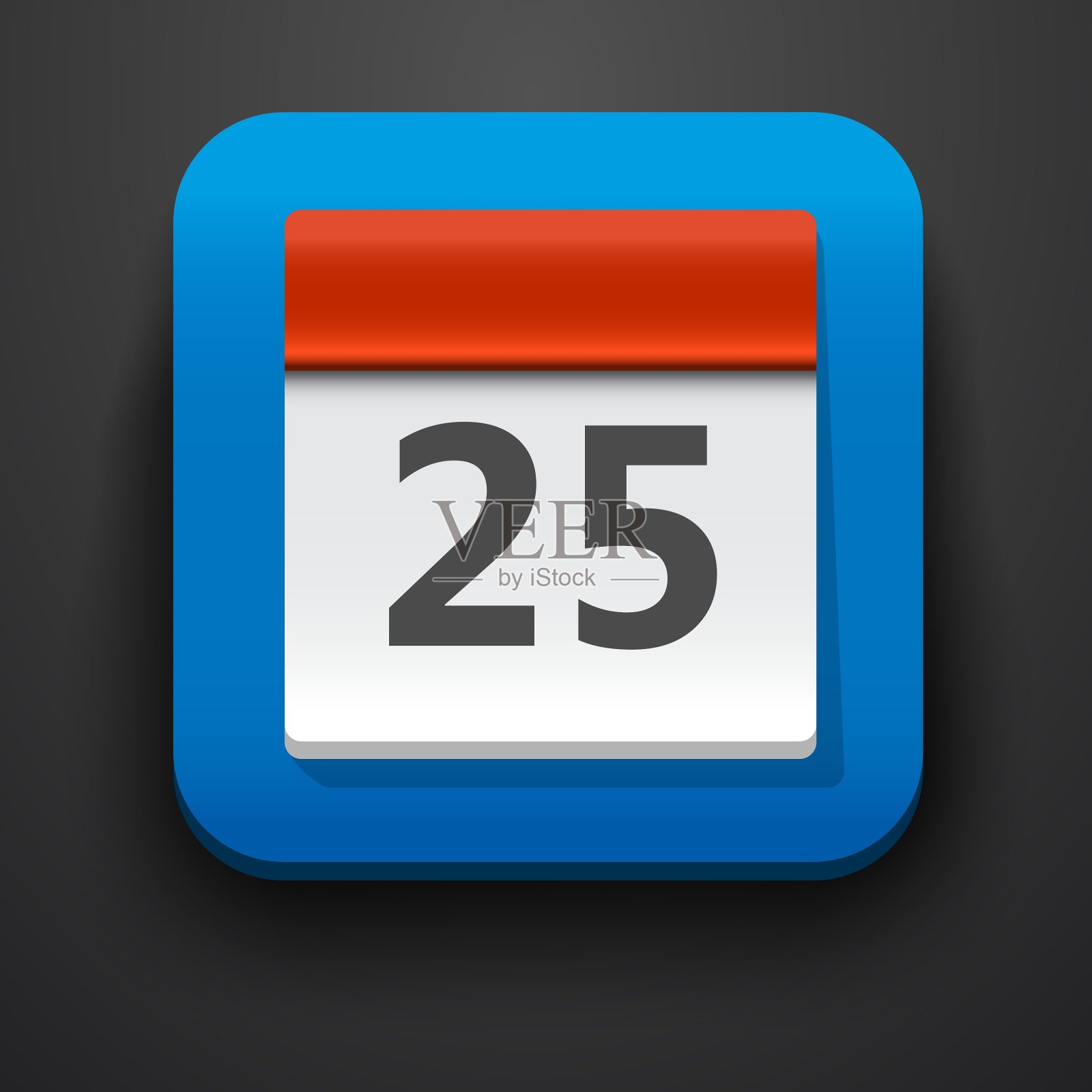 日历符号图标为蓝色插画图片素材