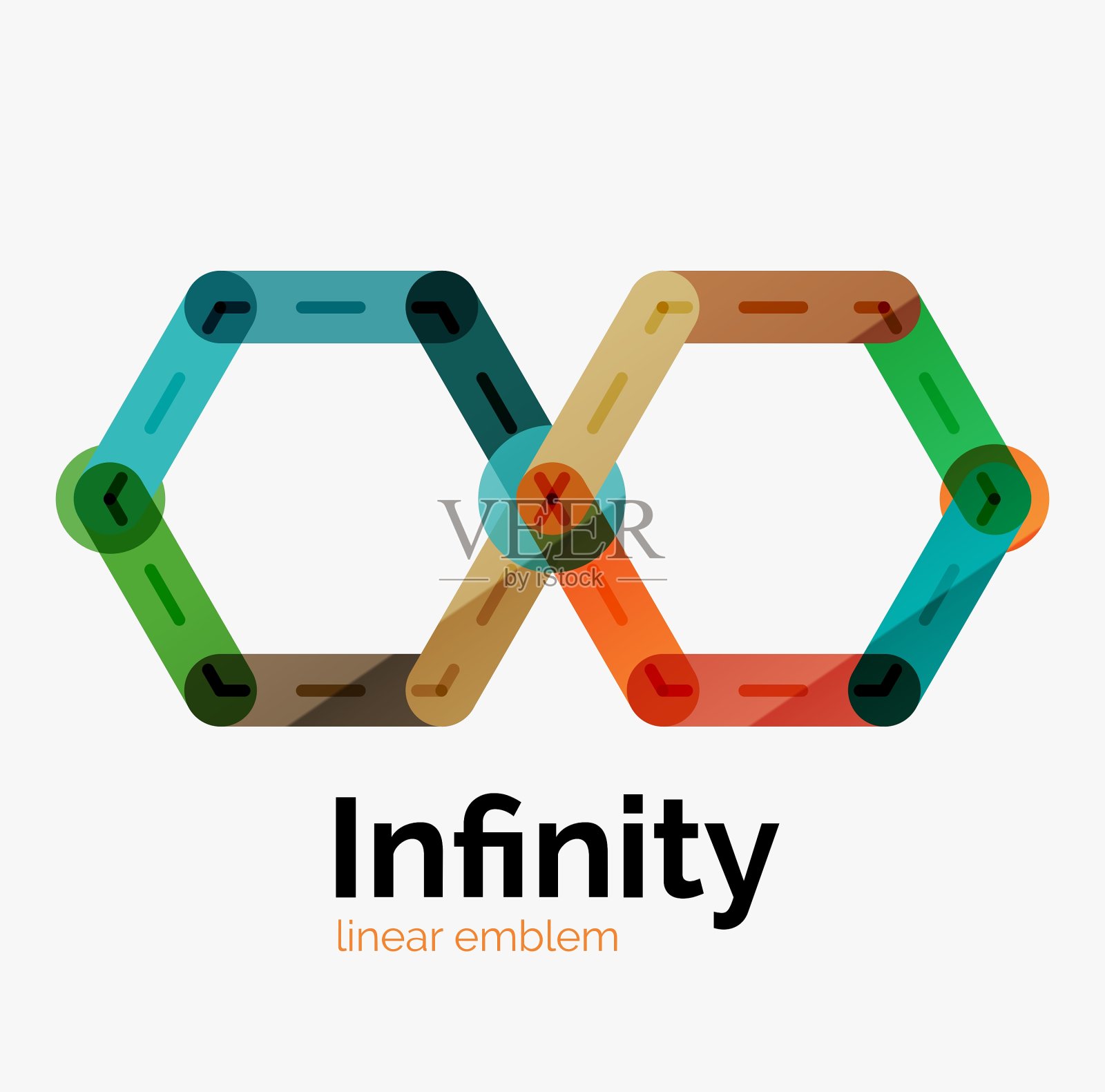 无限标志平面多彩设计图标素材