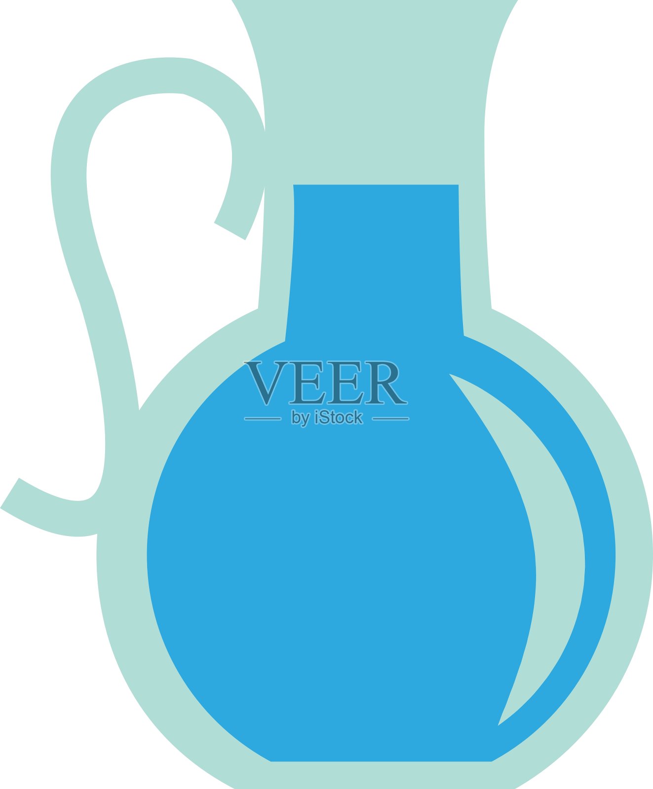 带有液体图标的水罐插画图片素材