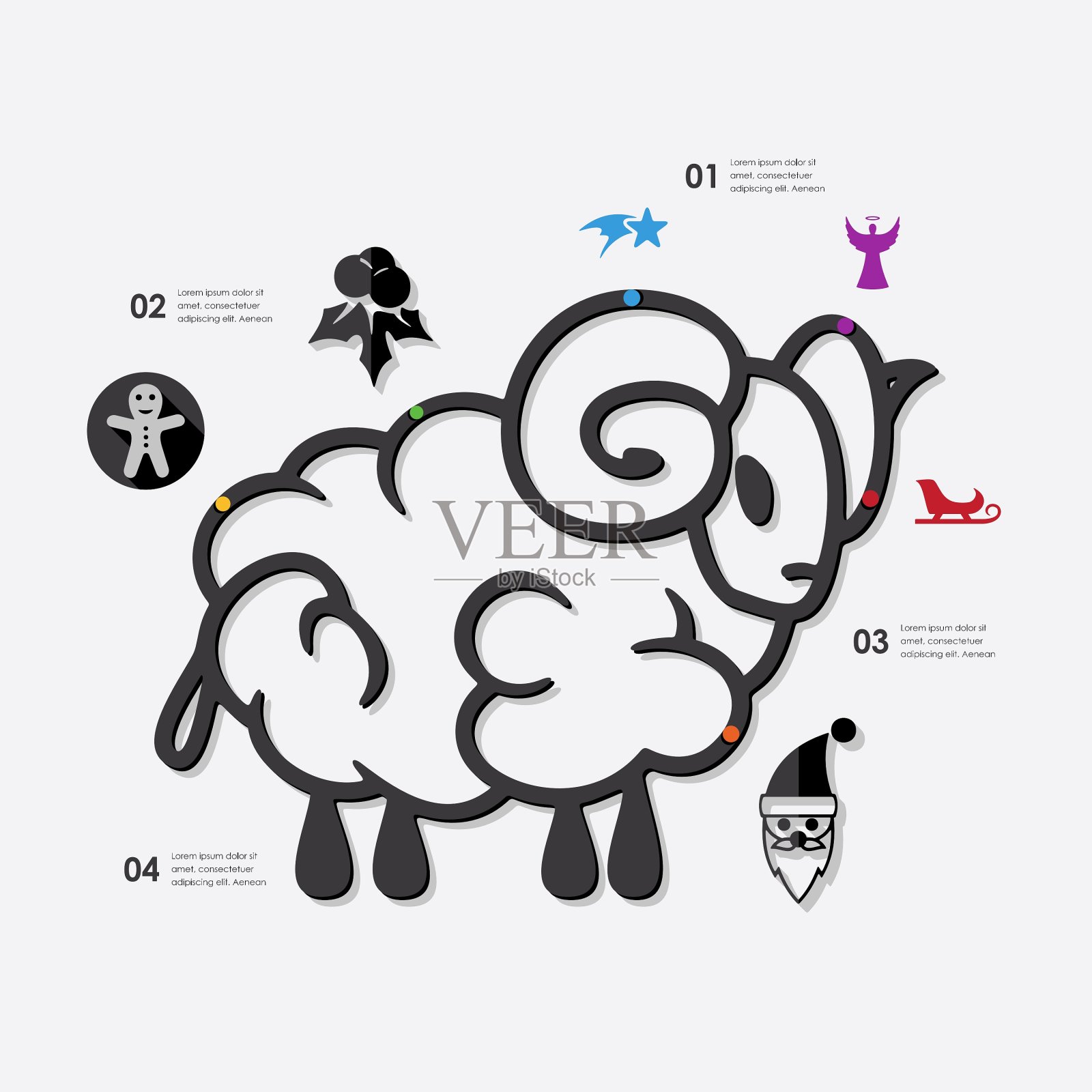 圣诞节的信息图表插画图片素材