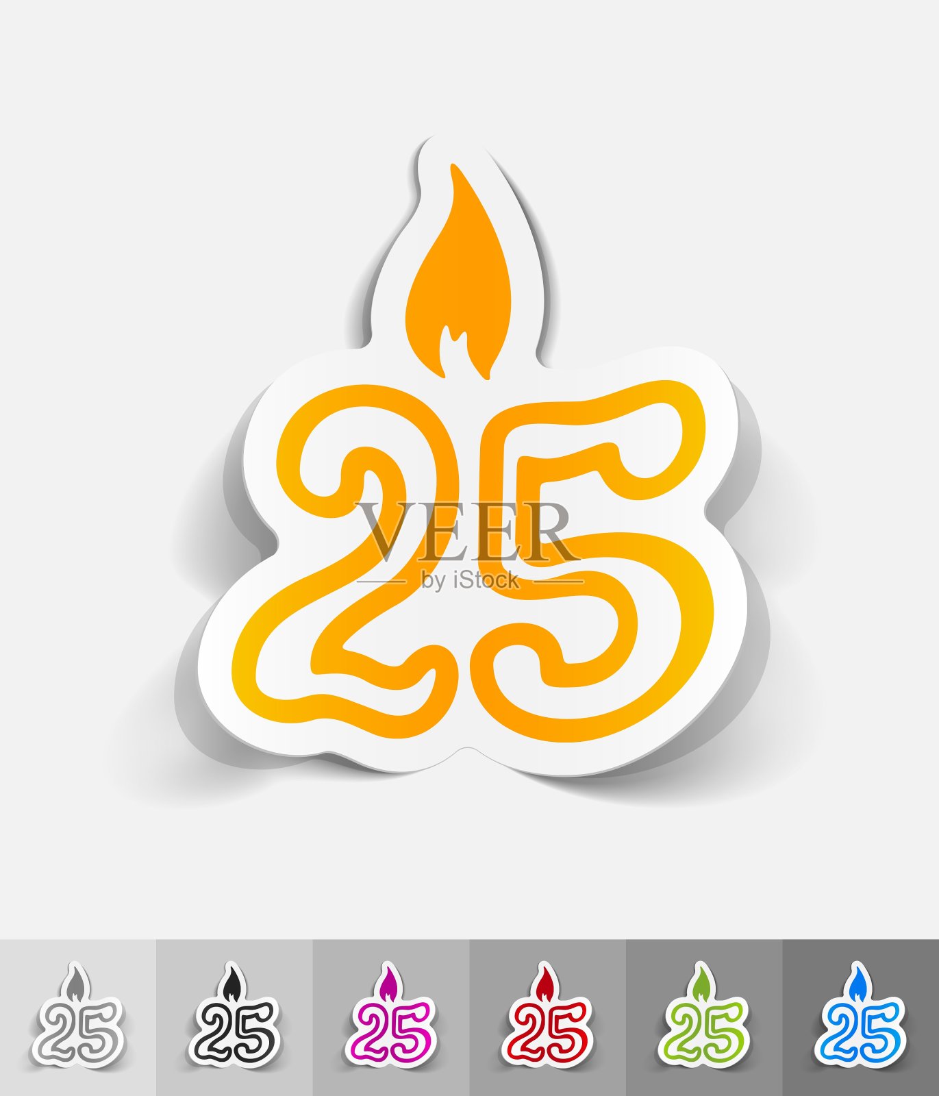 现实的设计元素蜡烛25插画图片素材