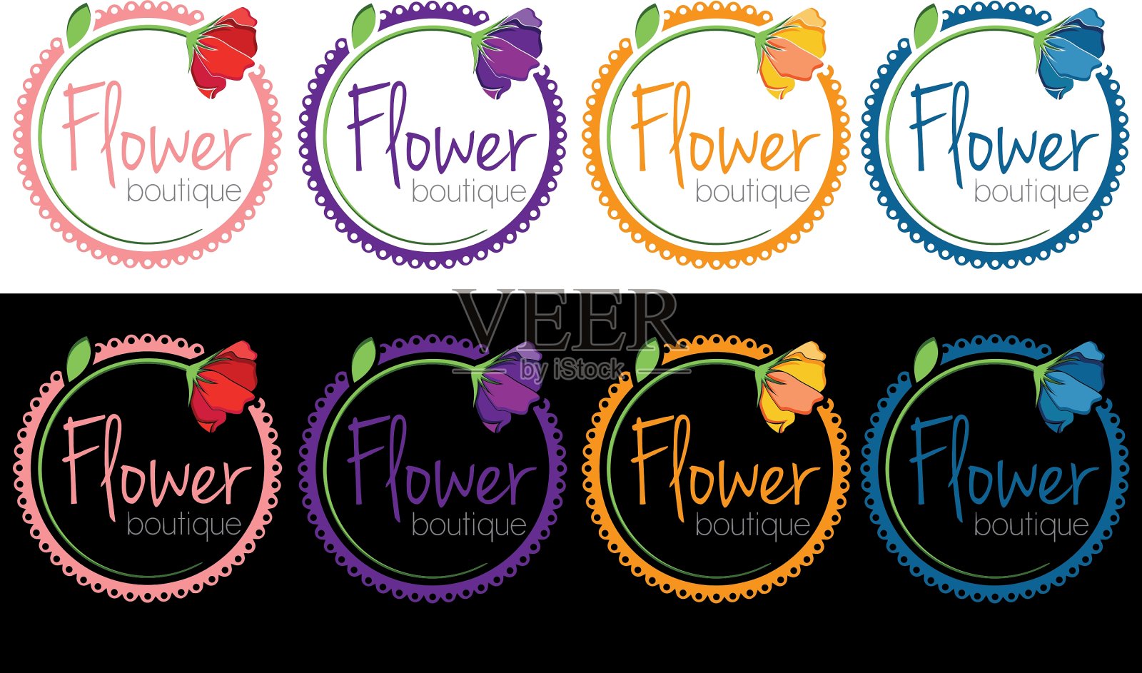 花店的一套标志图标素材