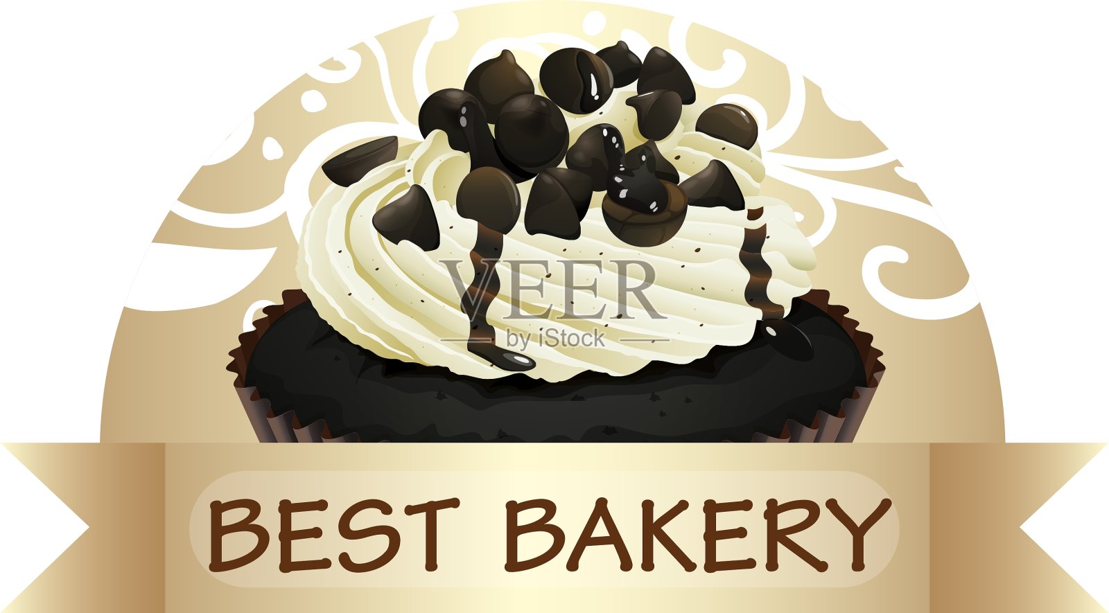 最好的巧克力蛋糕烘焙店插画图片素材