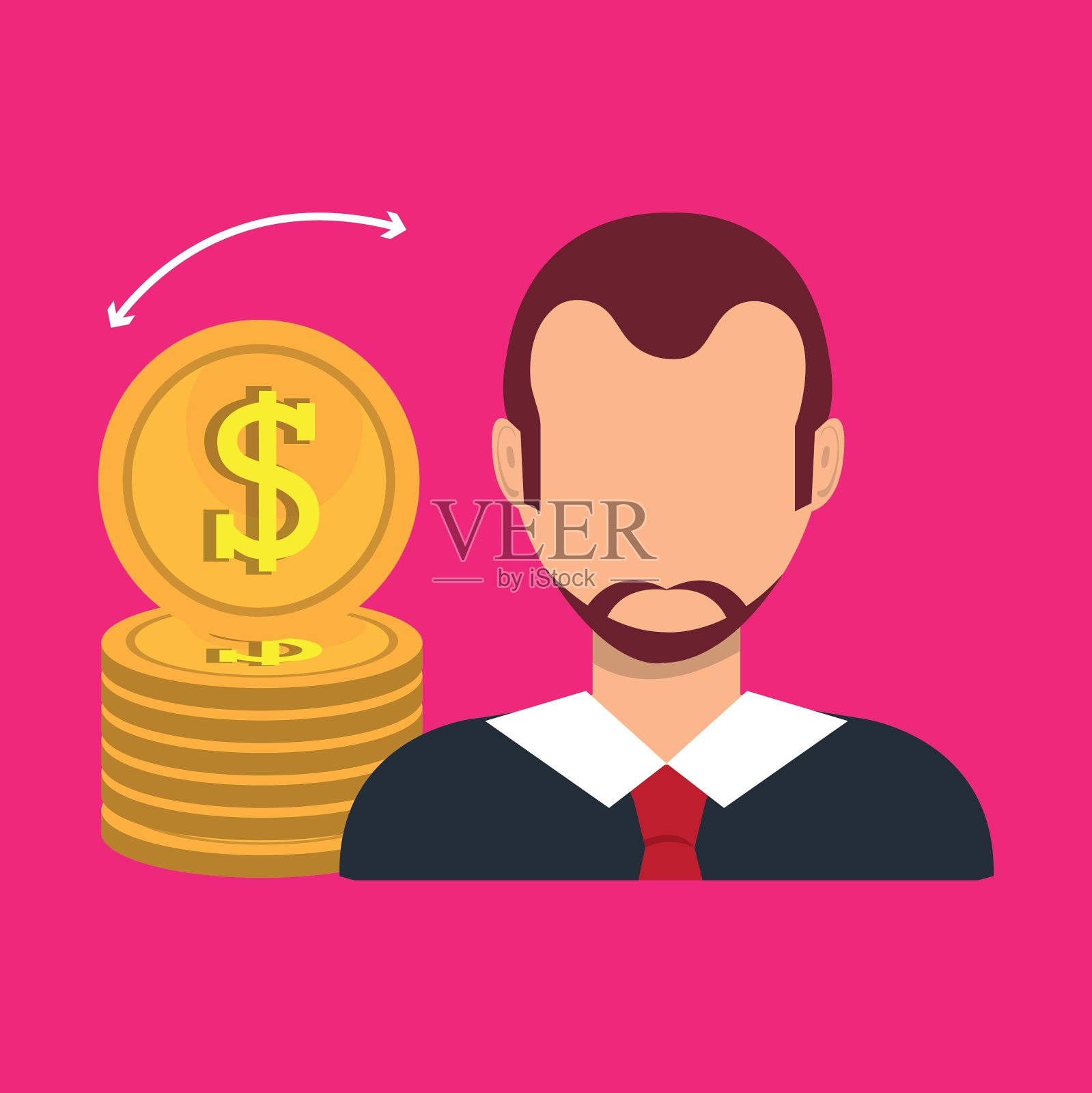 人与钱的概念设计插画图片素材