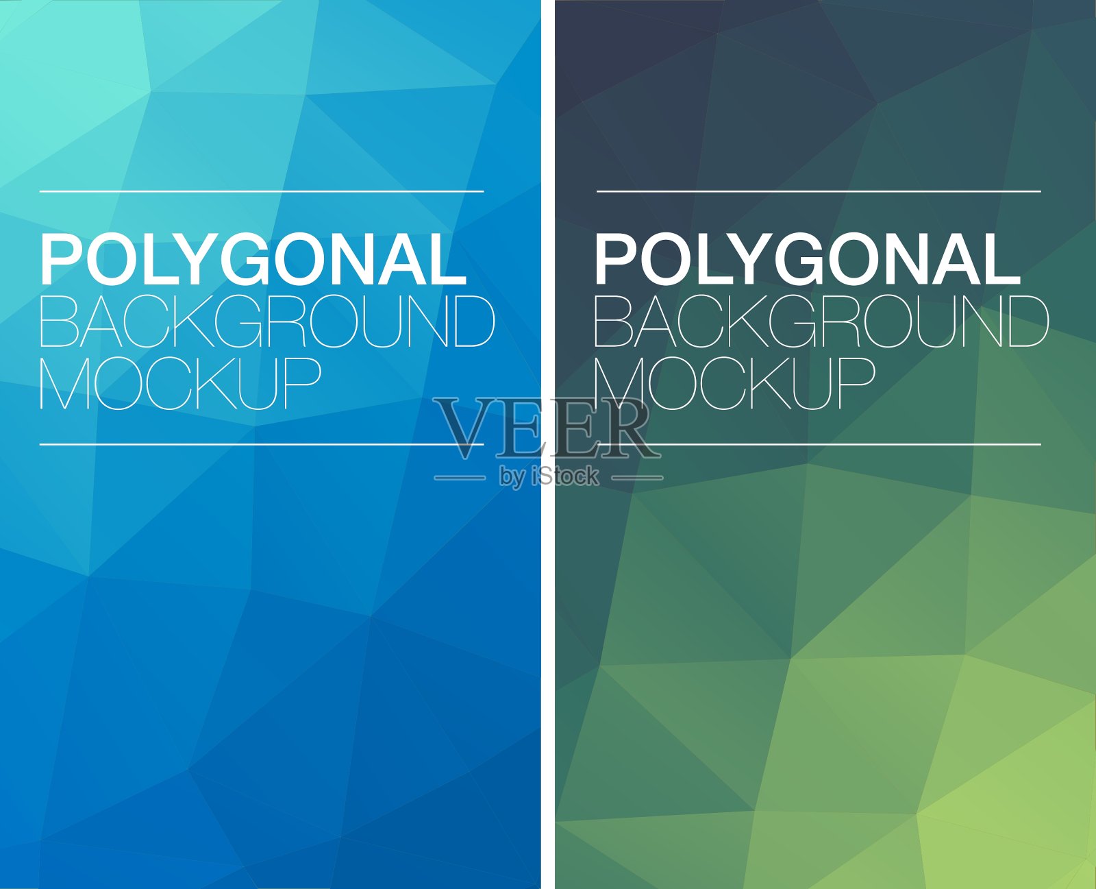 垂直多边形横幅设计模板素材