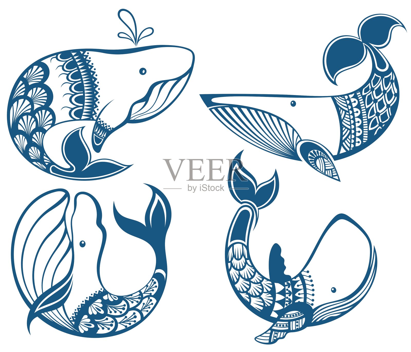 有趣的鲸鱼设计元素图片