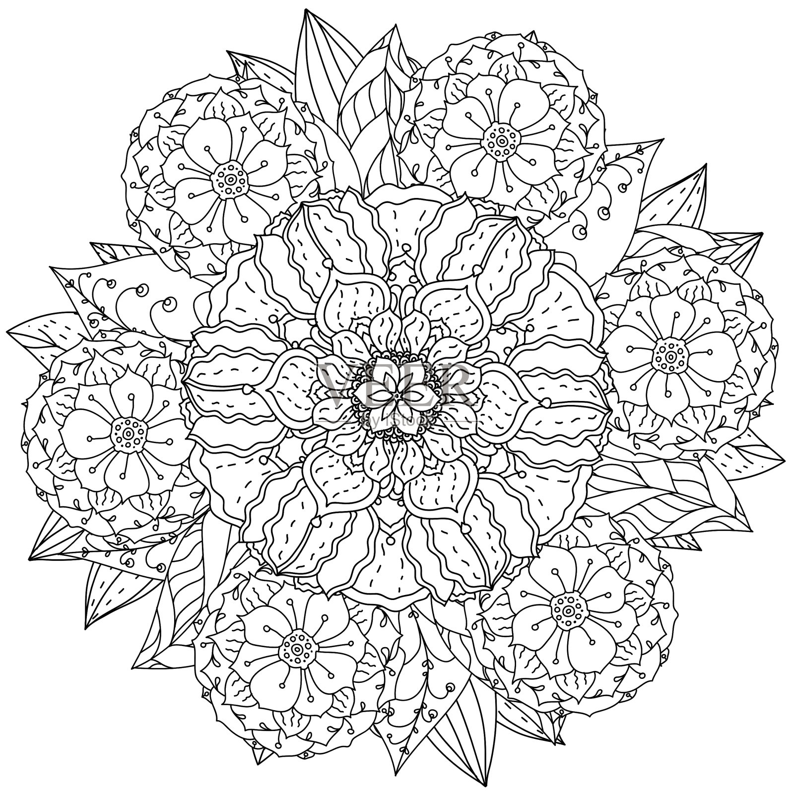 涂色书抗压风格图片插画图片素材