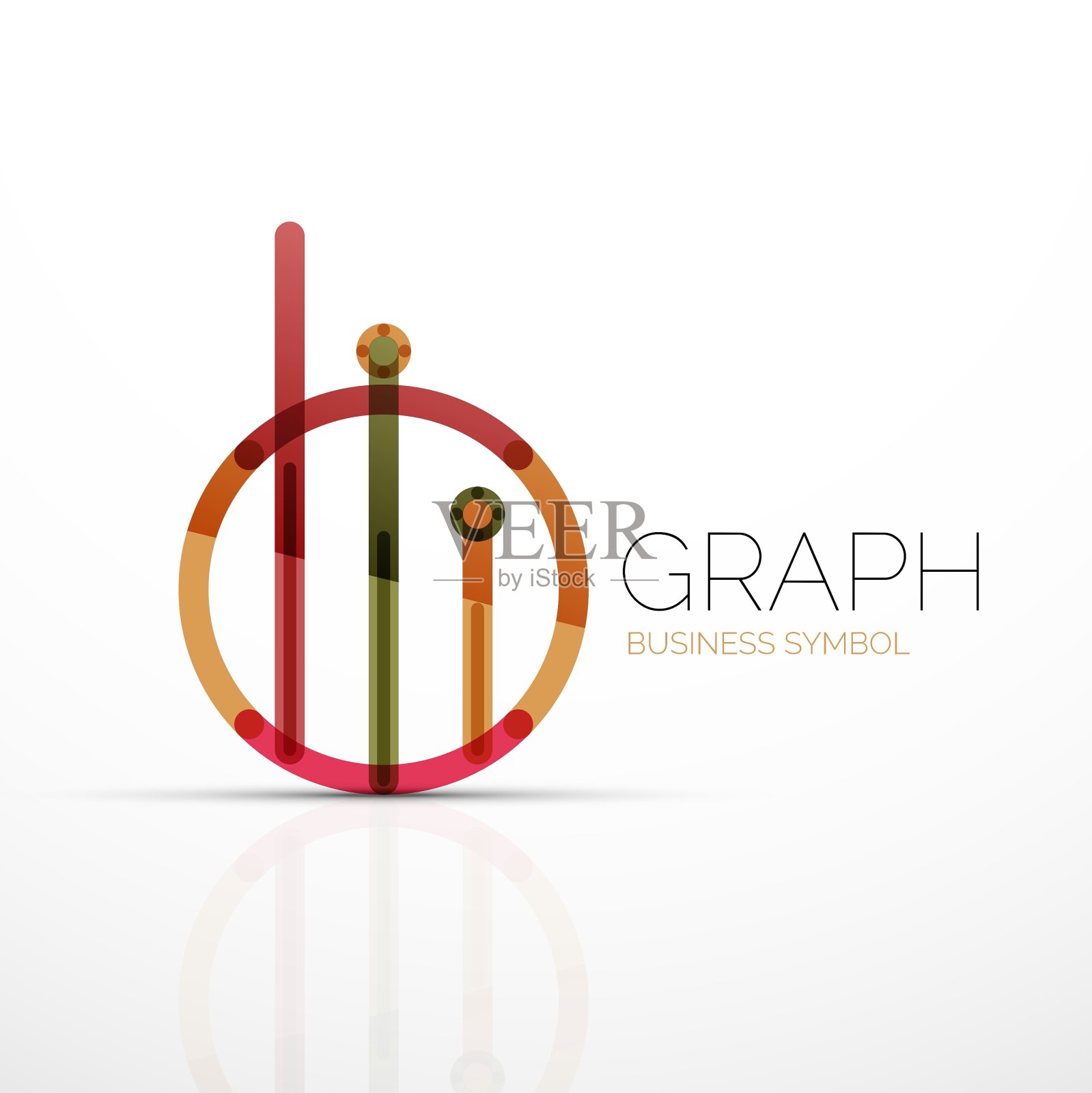 抽象的标志理念，线性图表或图形插画图片素材