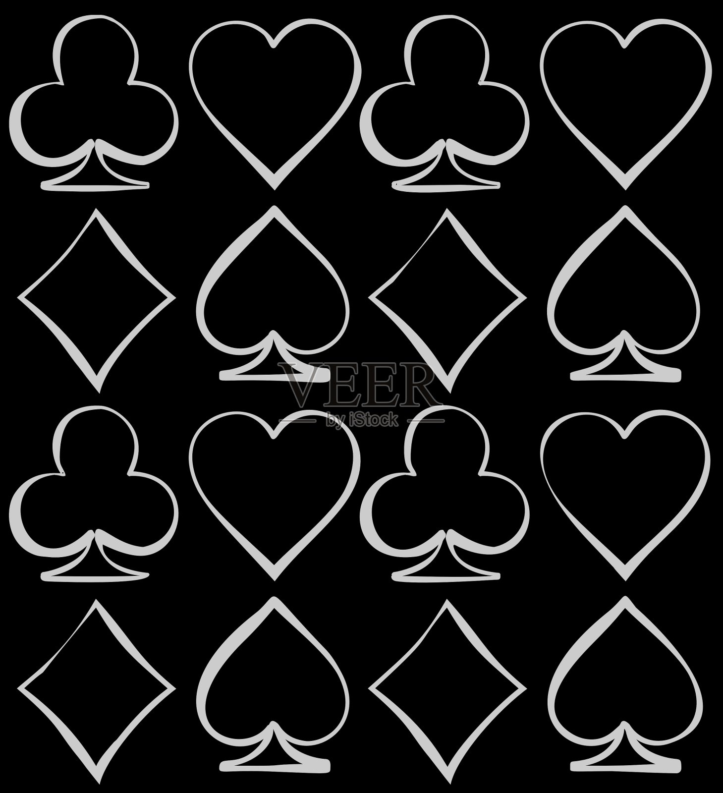 四牌套牌模式插画图片素材